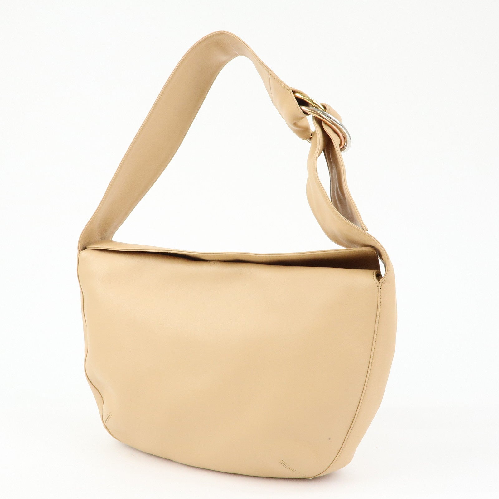 Cartier Trinity Leather Shoulder Bag Hand Bag Beige