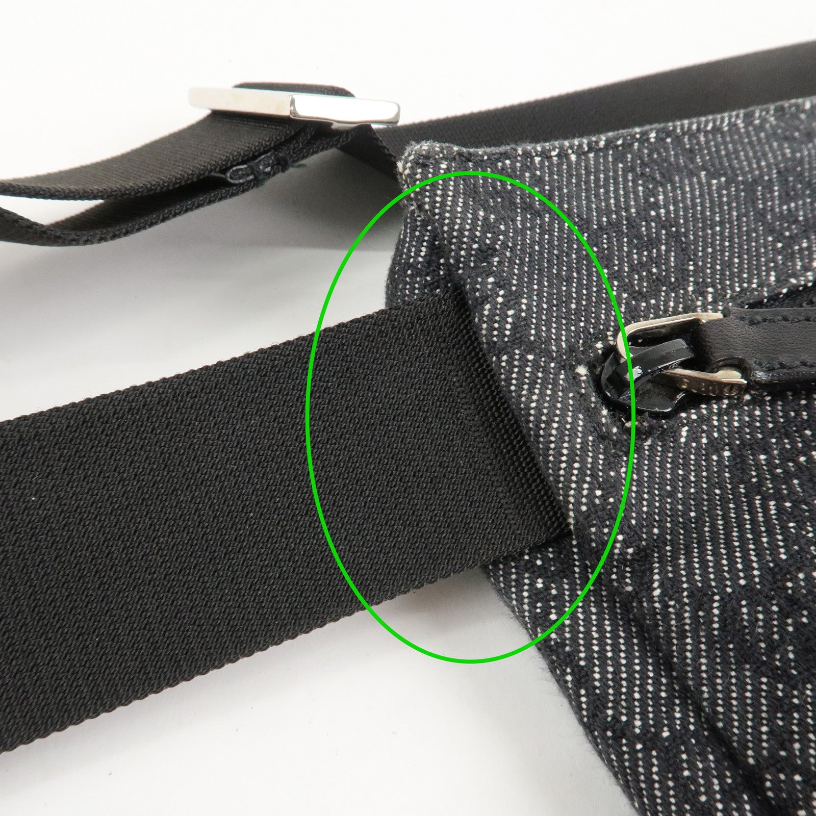 GUCCI GG Canvas Leather Waist Bag Crossbody Bag Black 28566 Used