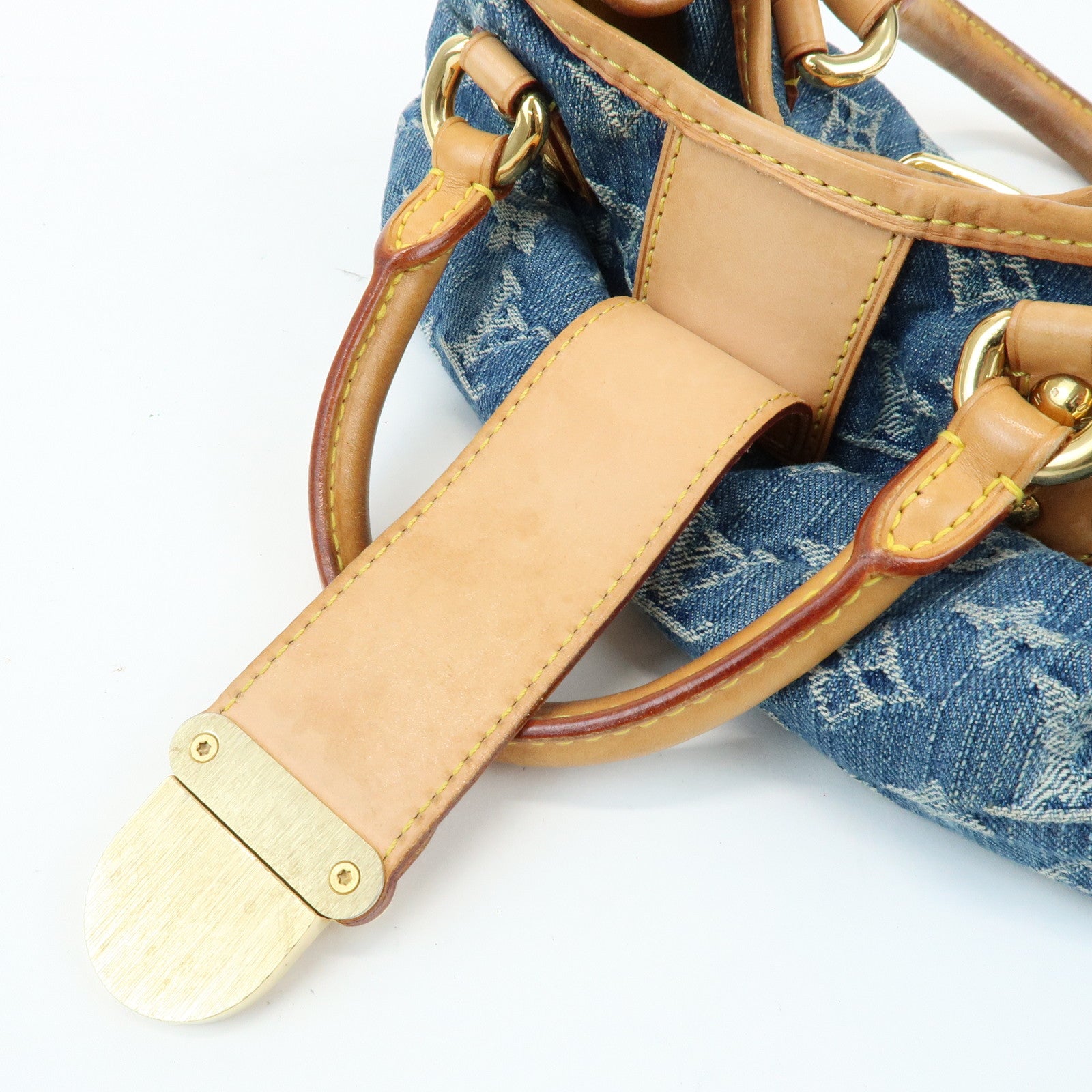 Louis Vuitton Monogram Denim Pleaty Mini Hand Bag Blue M95020