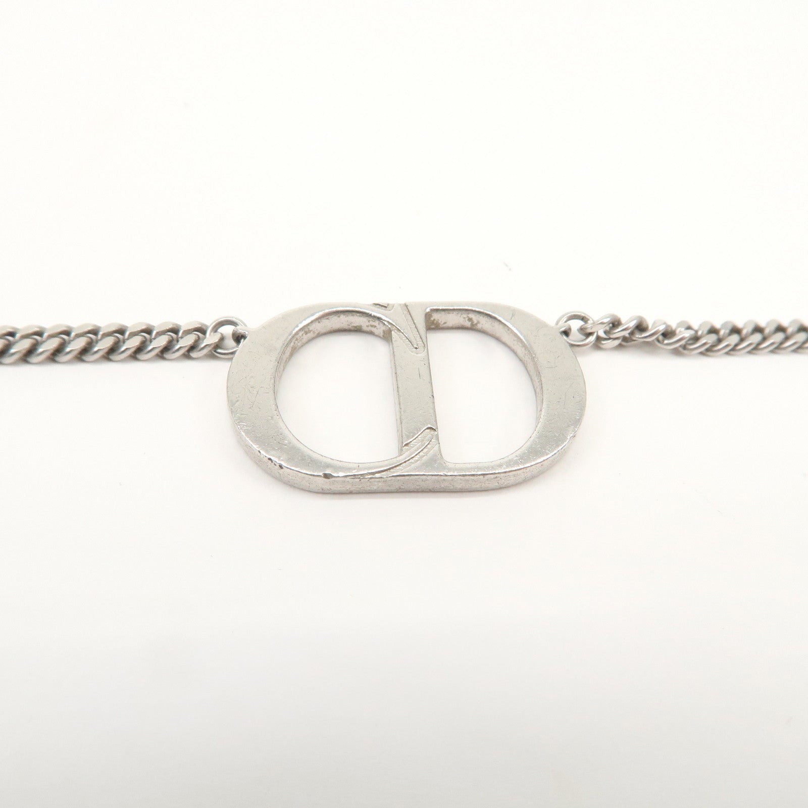 Christian Dior CD Logo Metal SV925 Necklace Silver