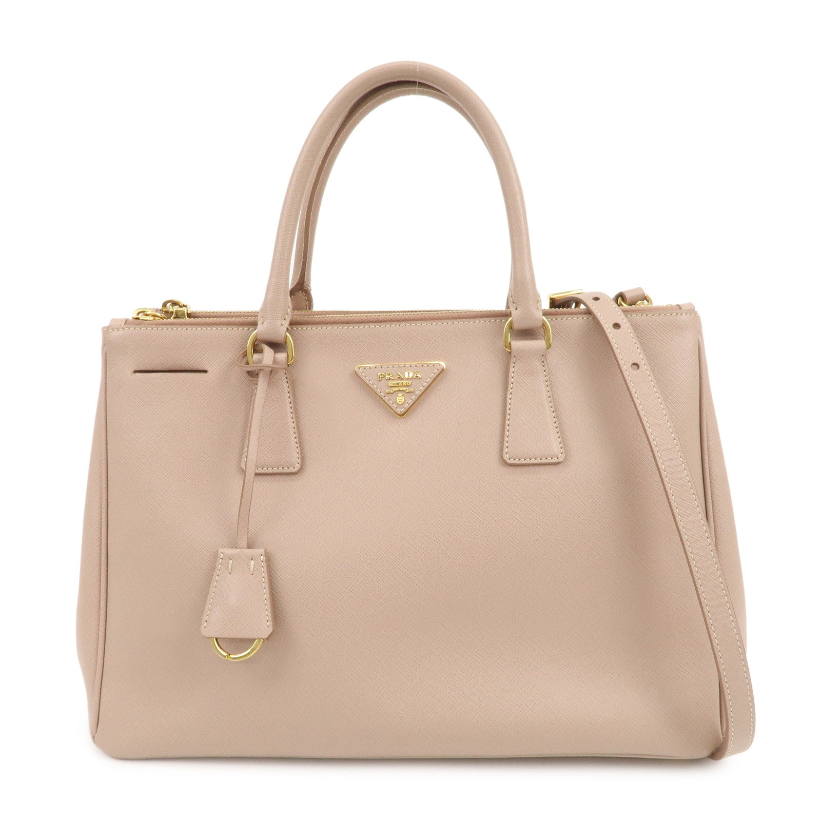 PRADA Triangle Logo Galleria 2Way Bag Shoulder Bag Pink BN2274