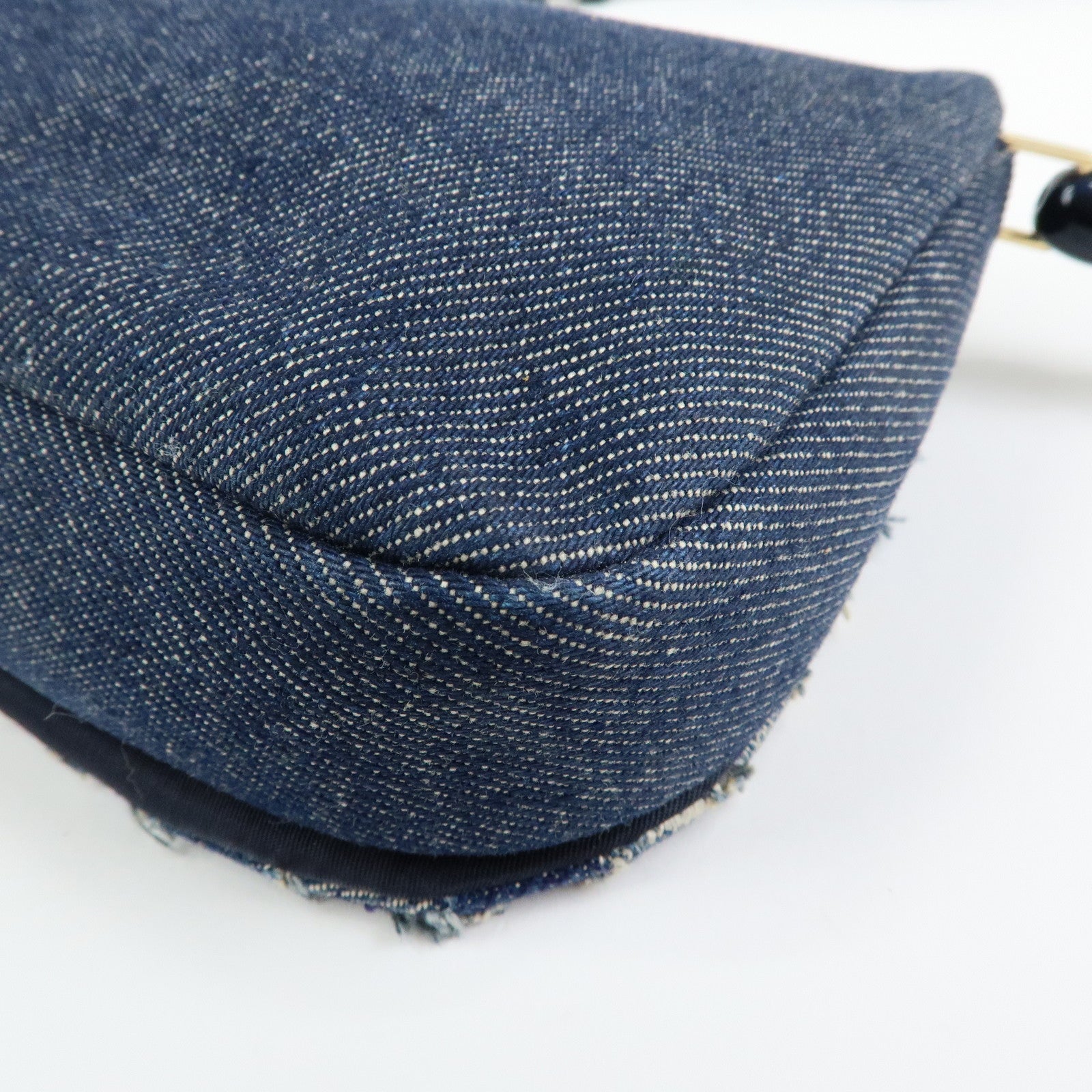 Christian Dior Maris Pearl Denim Patent Leather Shoulder Hand Bag