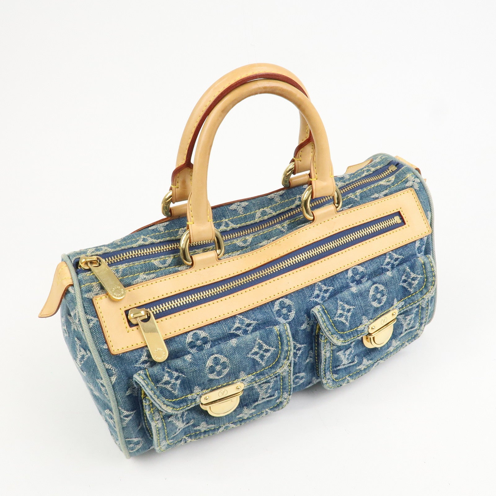 Louis Vuitton Monogram Denim Neo Speedy Boston Bag Blue M95019