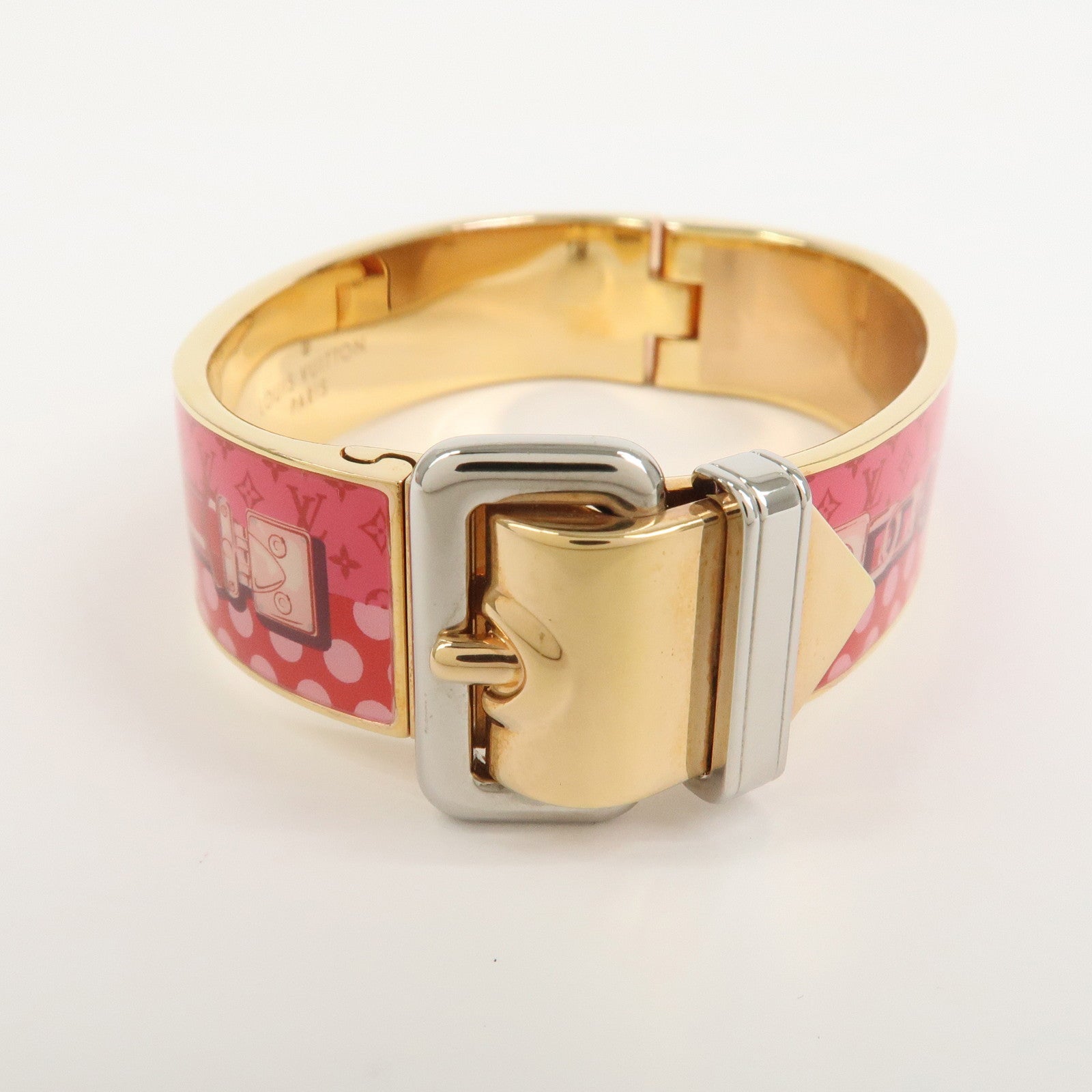 Louis Vuitton Metal Confidential Bracelet Bangle Pink M63133