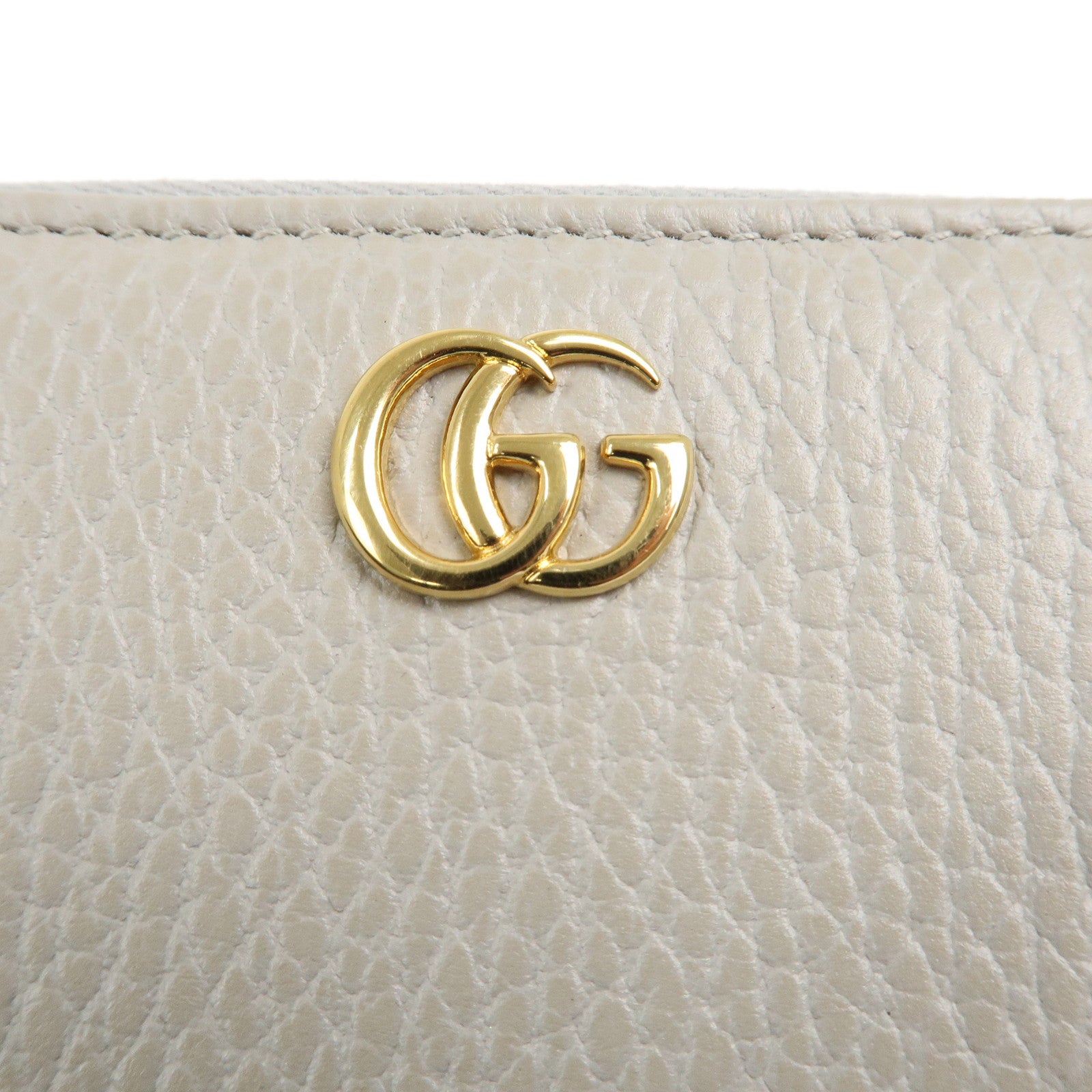 GUCCI GG Marmont Leather Round Zippy Coin Case Grey 644412