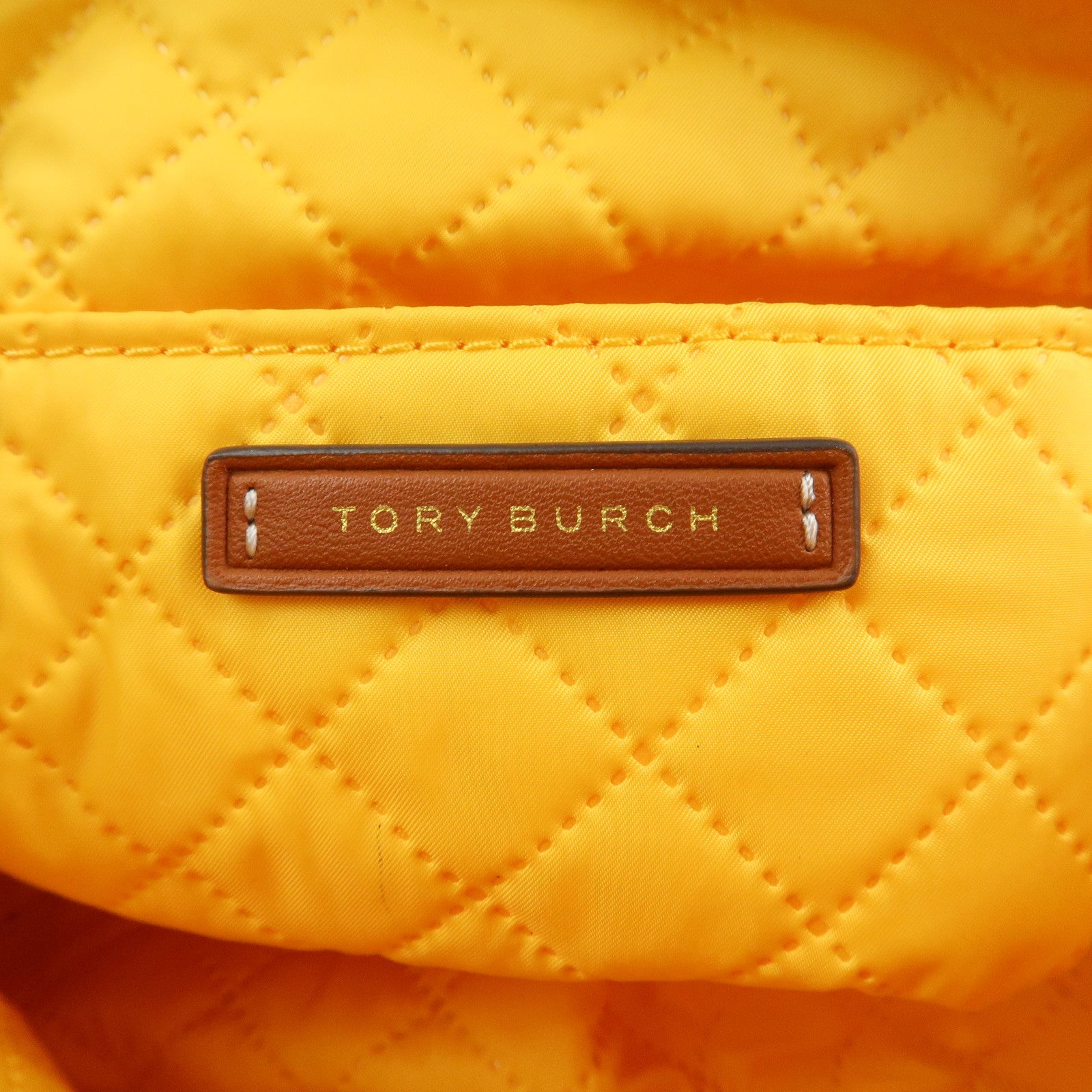 TORY BURCH Logo Nylon Pouch Cosmetics Pouch Makeup Bag Blue Yellow