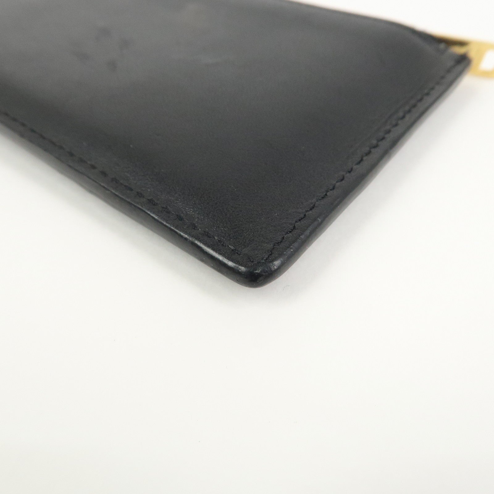 SAINT LAURENT PARIS Leather Card Case Card Holder Black 458583