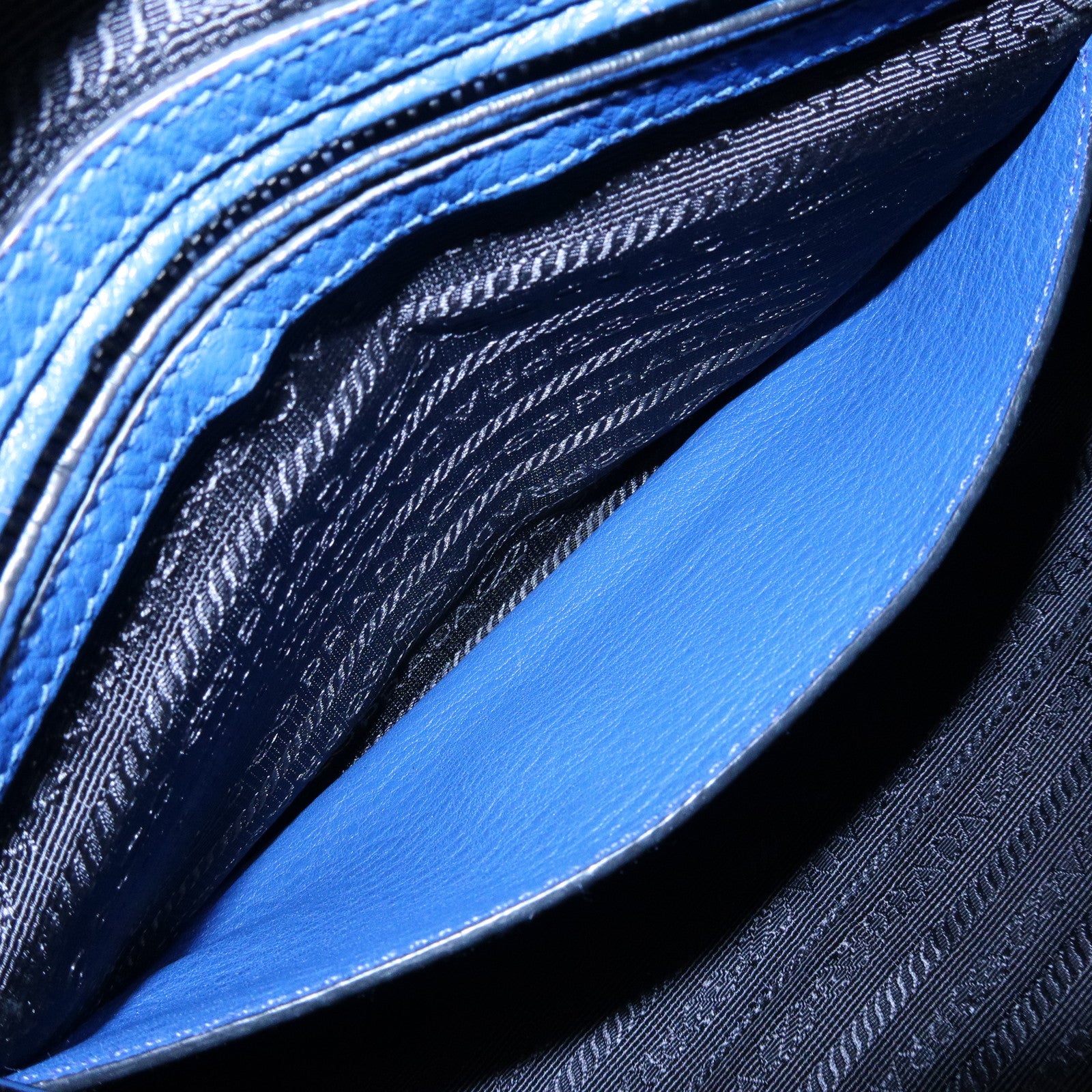 PRADA Vitello Dino Leather 2Way Bag Shoulder Bag Blue BL0805