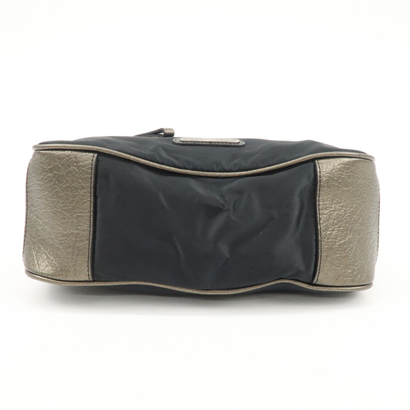 BURBERRY Nylon Leather Shoulder Bag Black Used