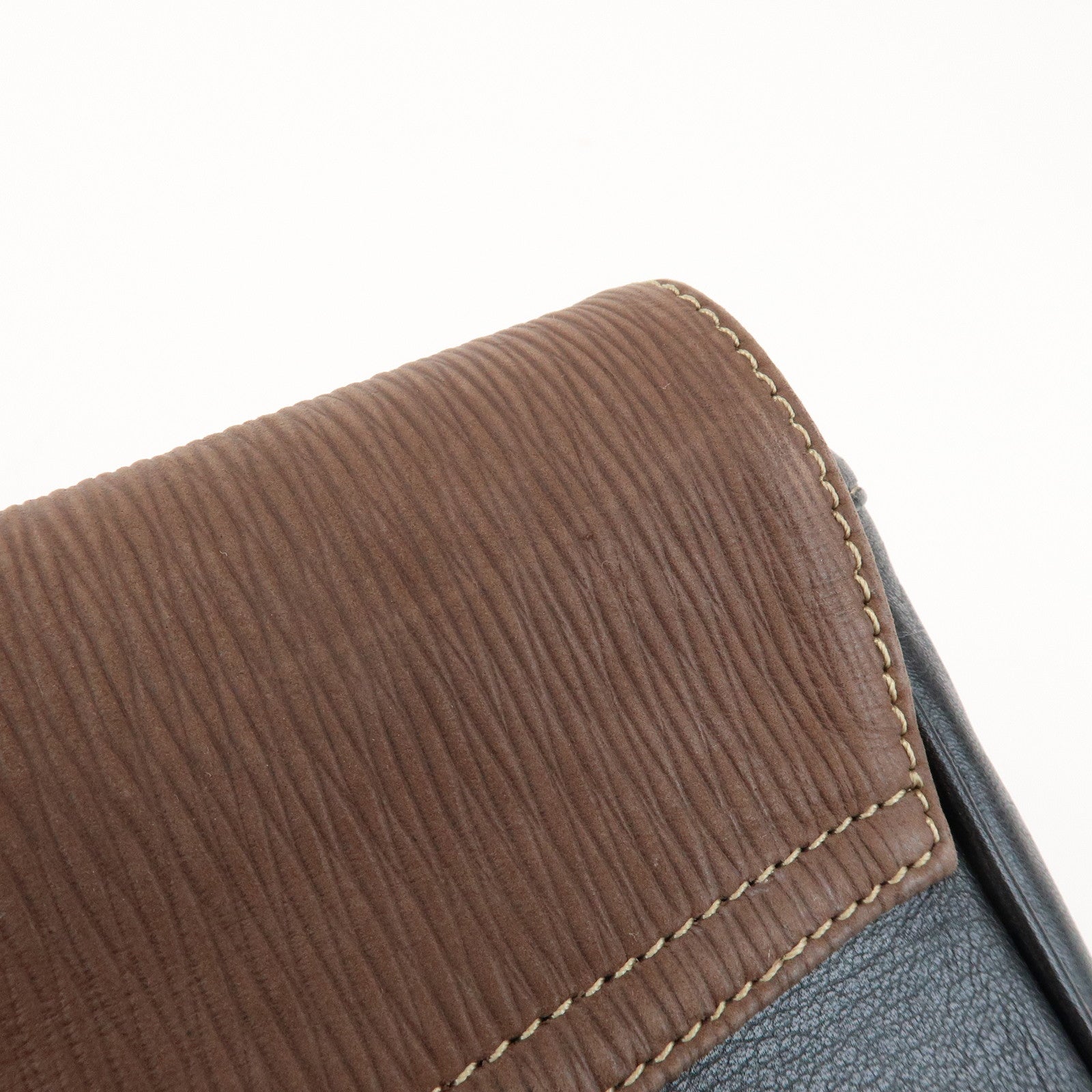 LOEWE Velazquez Logo Leather Clutch Bag Black Brown