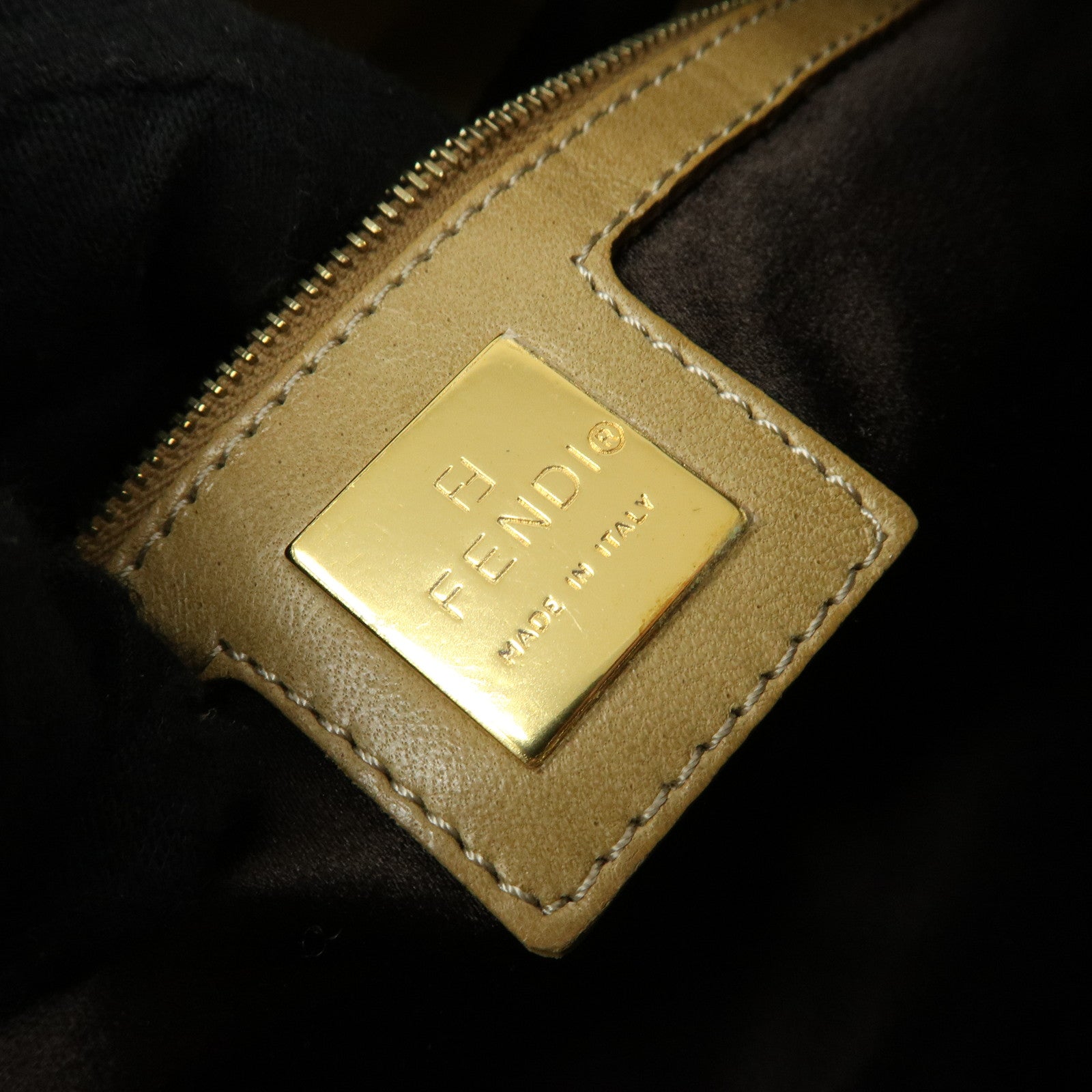 FENDI Suede Leather Shoulder Bag Hand Bag Yellow Beige 26569