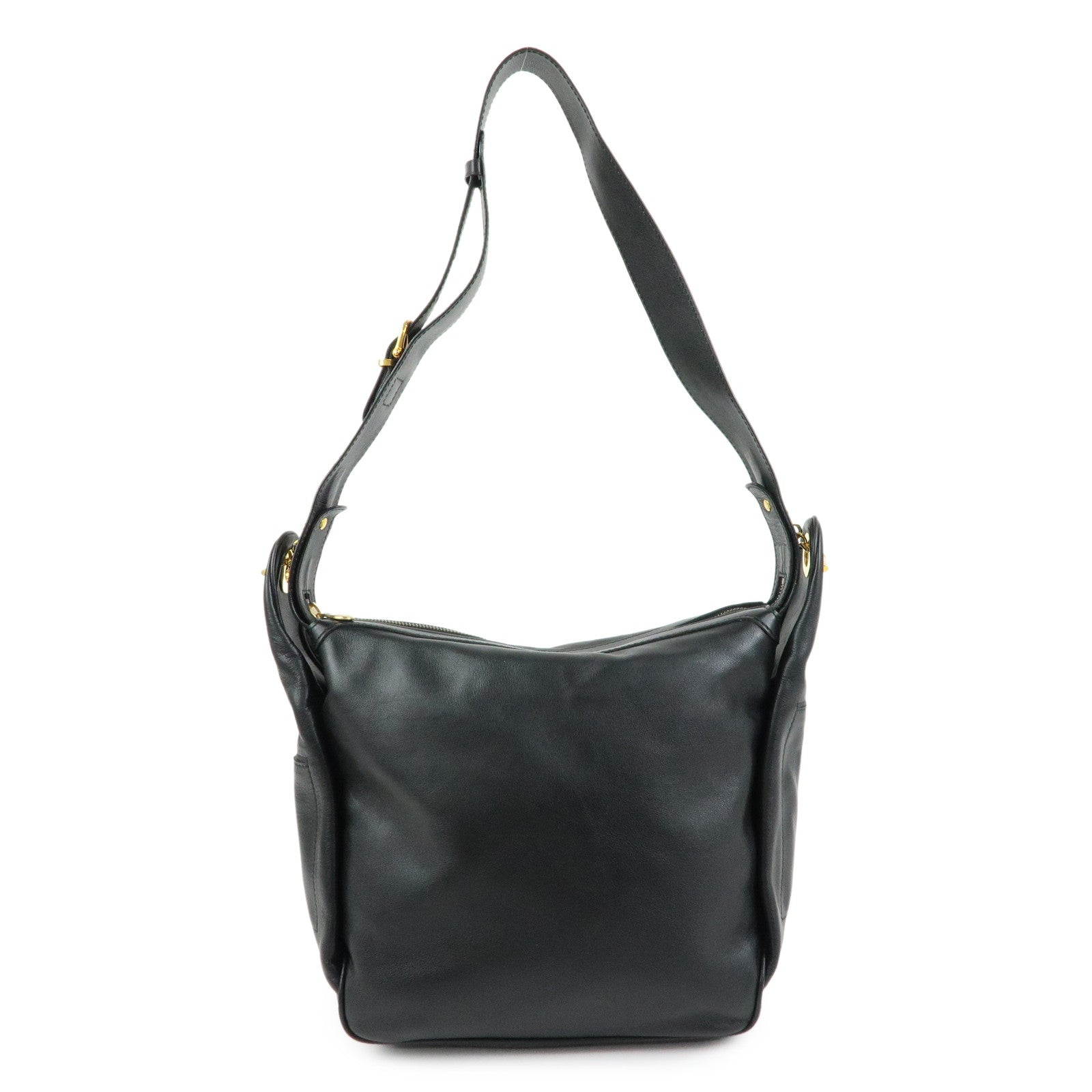 CELINE Leather Toggle Belt Shoulder Bag Crossbody Bag Black