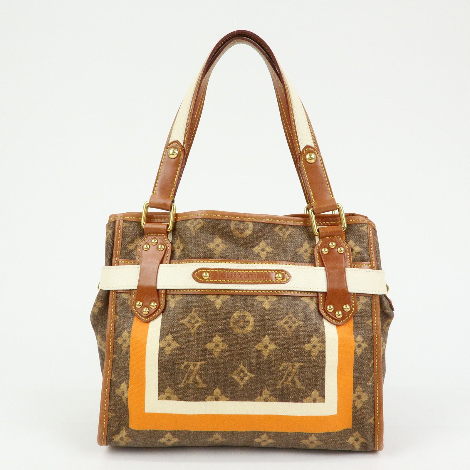 Louis Vuitton Monogram Tisse Sac Rayures PM Tote Hand Bag M56386