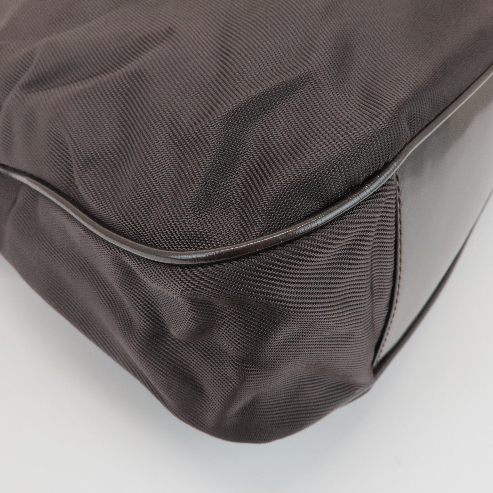 GUCCI Bamboo Nylon Canvas Leather 2Way Hand Shoulder Bag 001.2404