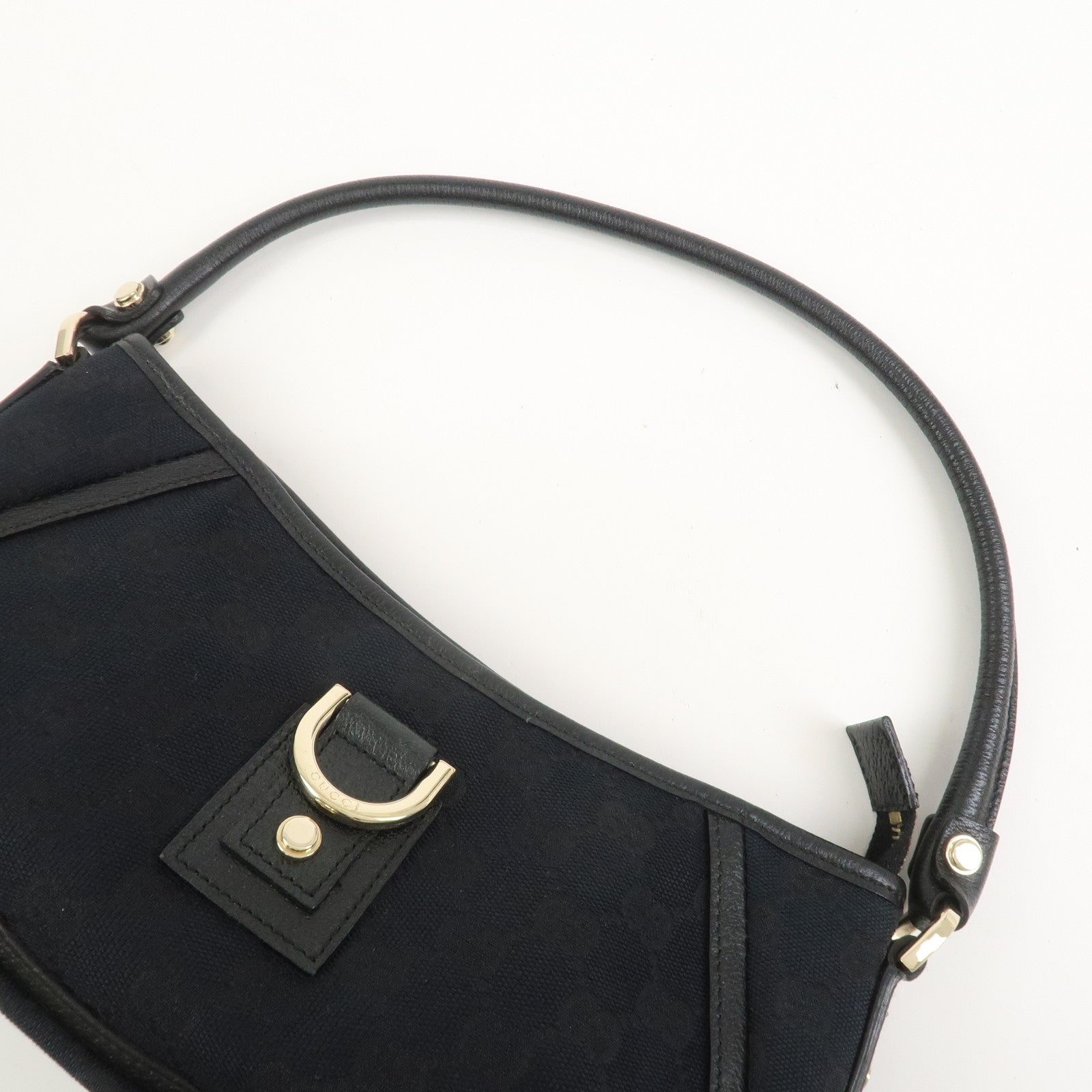 GUCCI Abbey GG Canvas Leather Shoulder Bag 130939