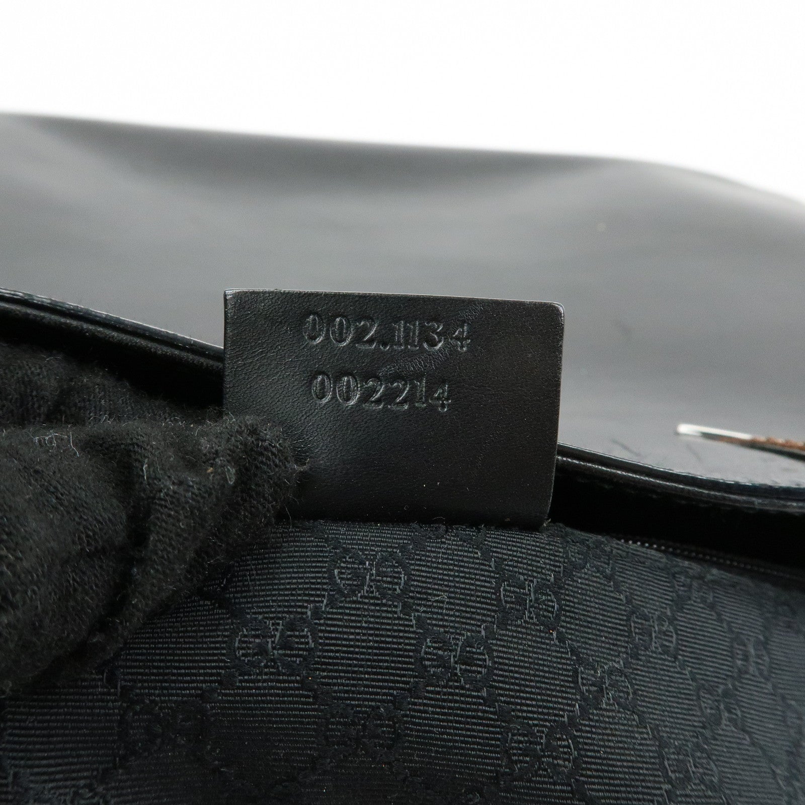 GUCCI Sherry Leather Tote Bag Hand Bag Black 002・1134