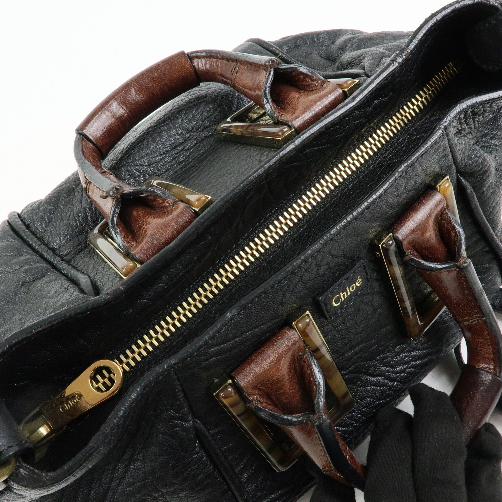 Chloe Etel Leather 2Way Bag Hand Bag Shoulder Bag Black