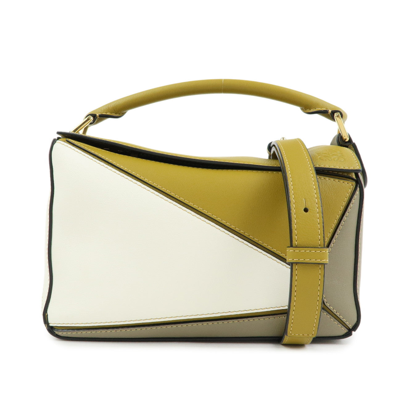 LOEWE Anagram Calf Leather 2Way Puzzle Bag Small Ocher A510S21X55