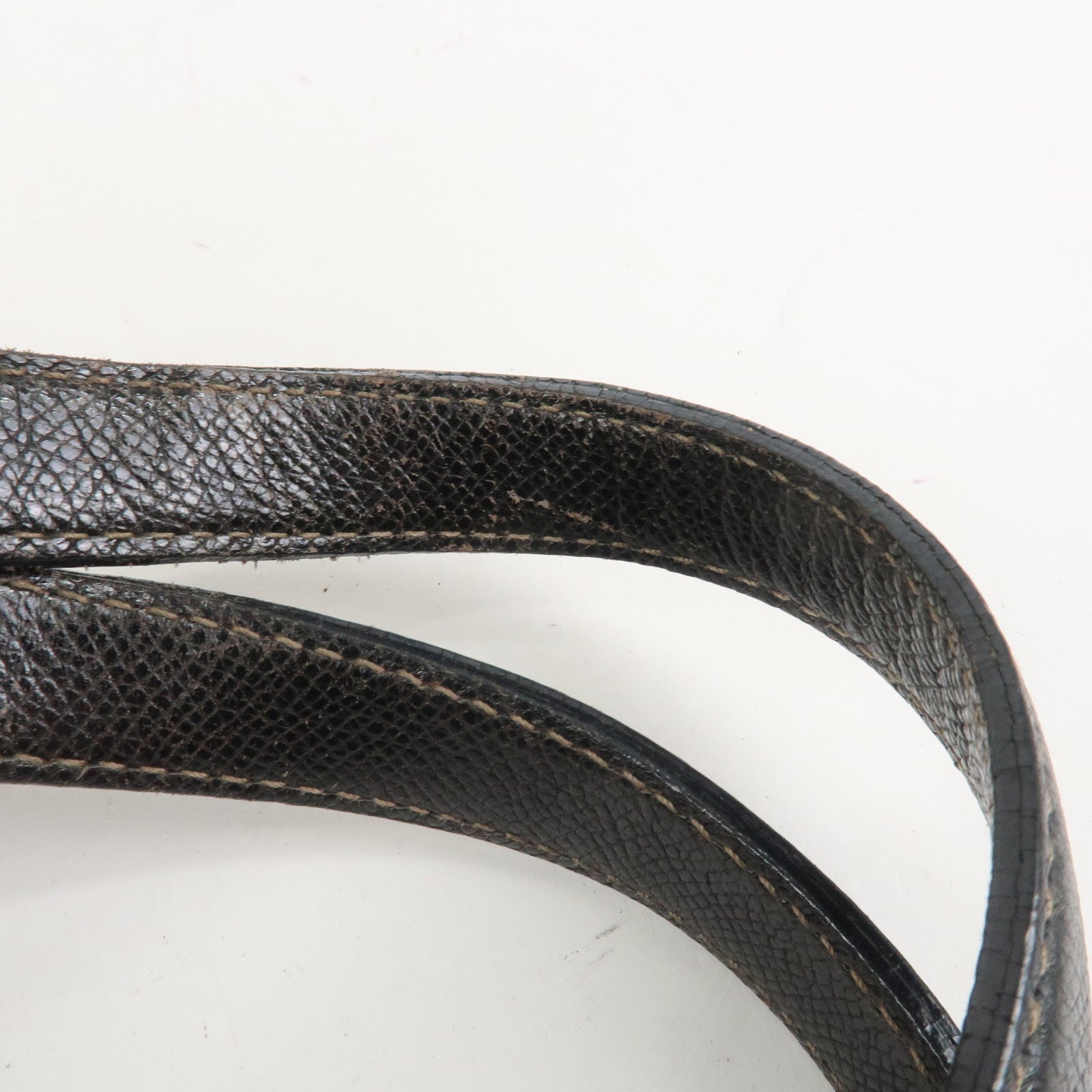 Ferragamo Gancini Leather Shoulder Bag Hand Bag Black