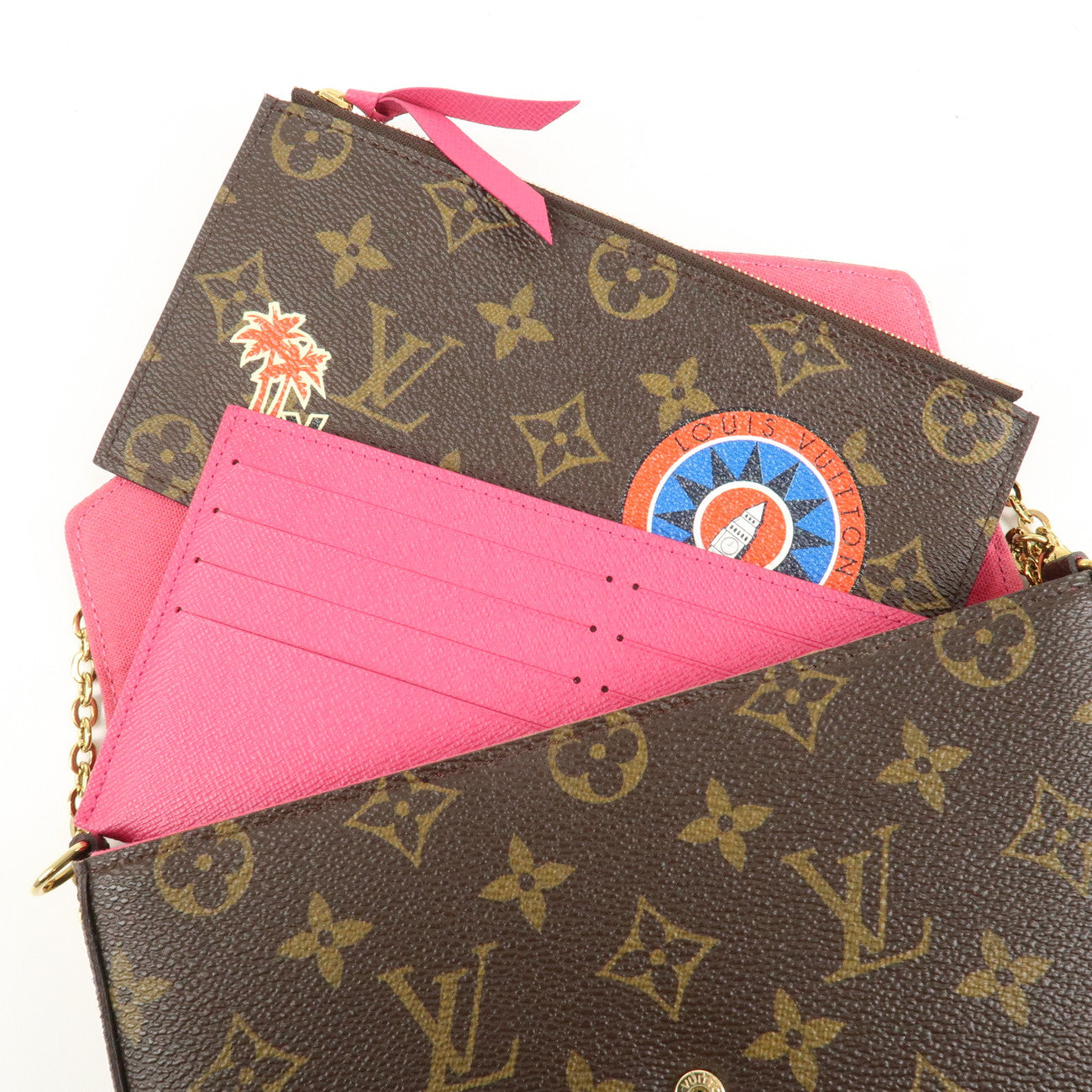 Louis Vuitton Monogram World Tour Pochette Felicie Brown MI4157 Used