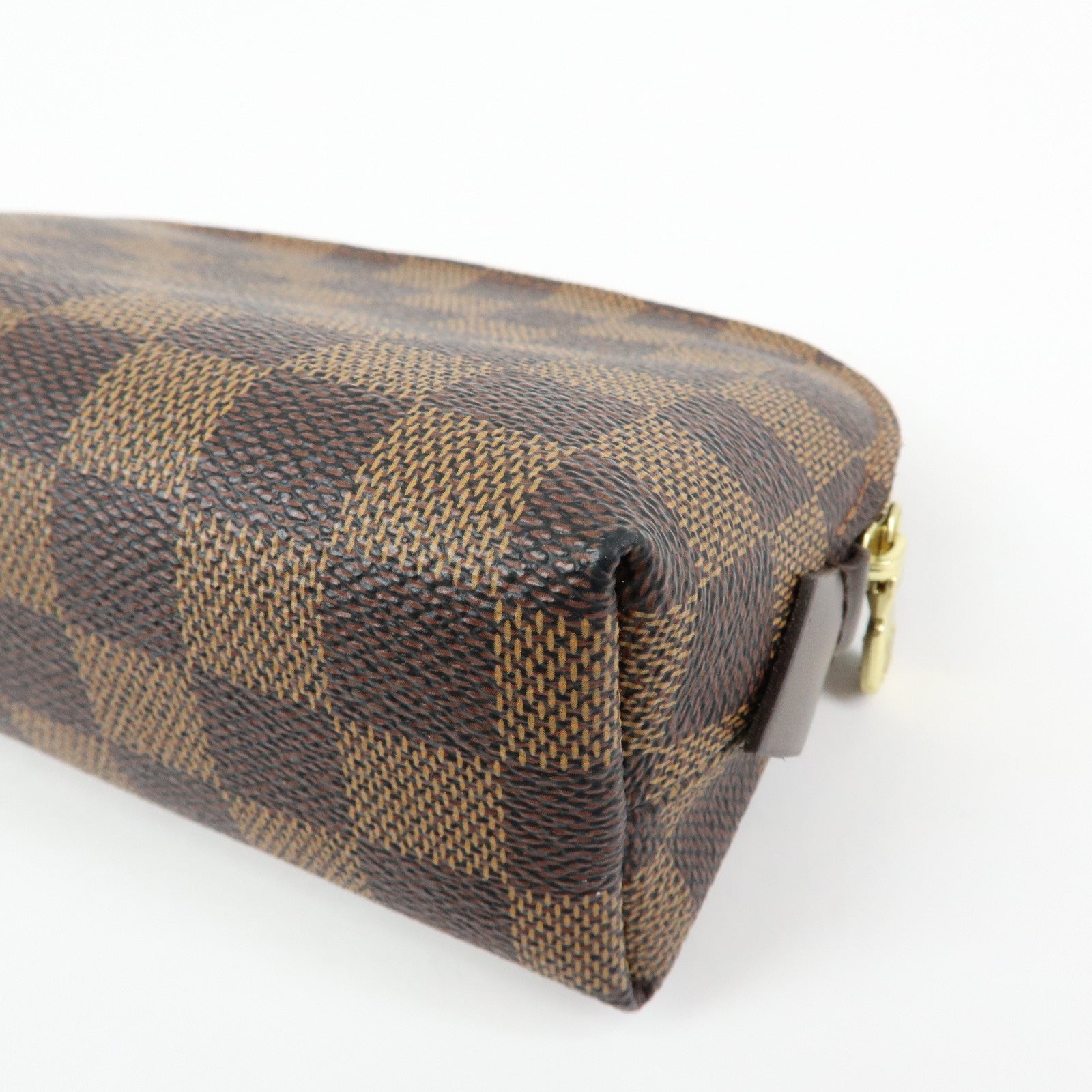 Louis Vuitton Damier Ebene Pochette Cosmetic PM Pouch Brown N47516