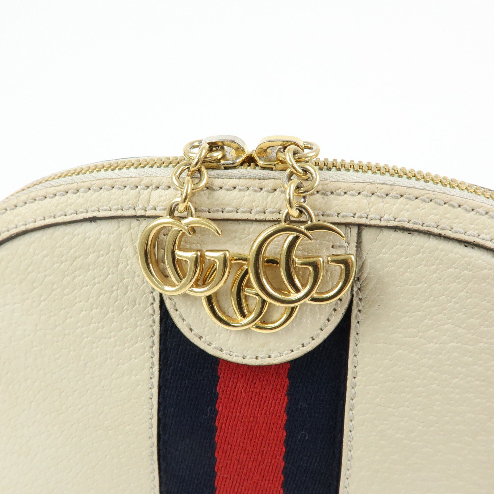 GUCCI Sherry Leather Shoulder Bag Crossbody Bag White 499621