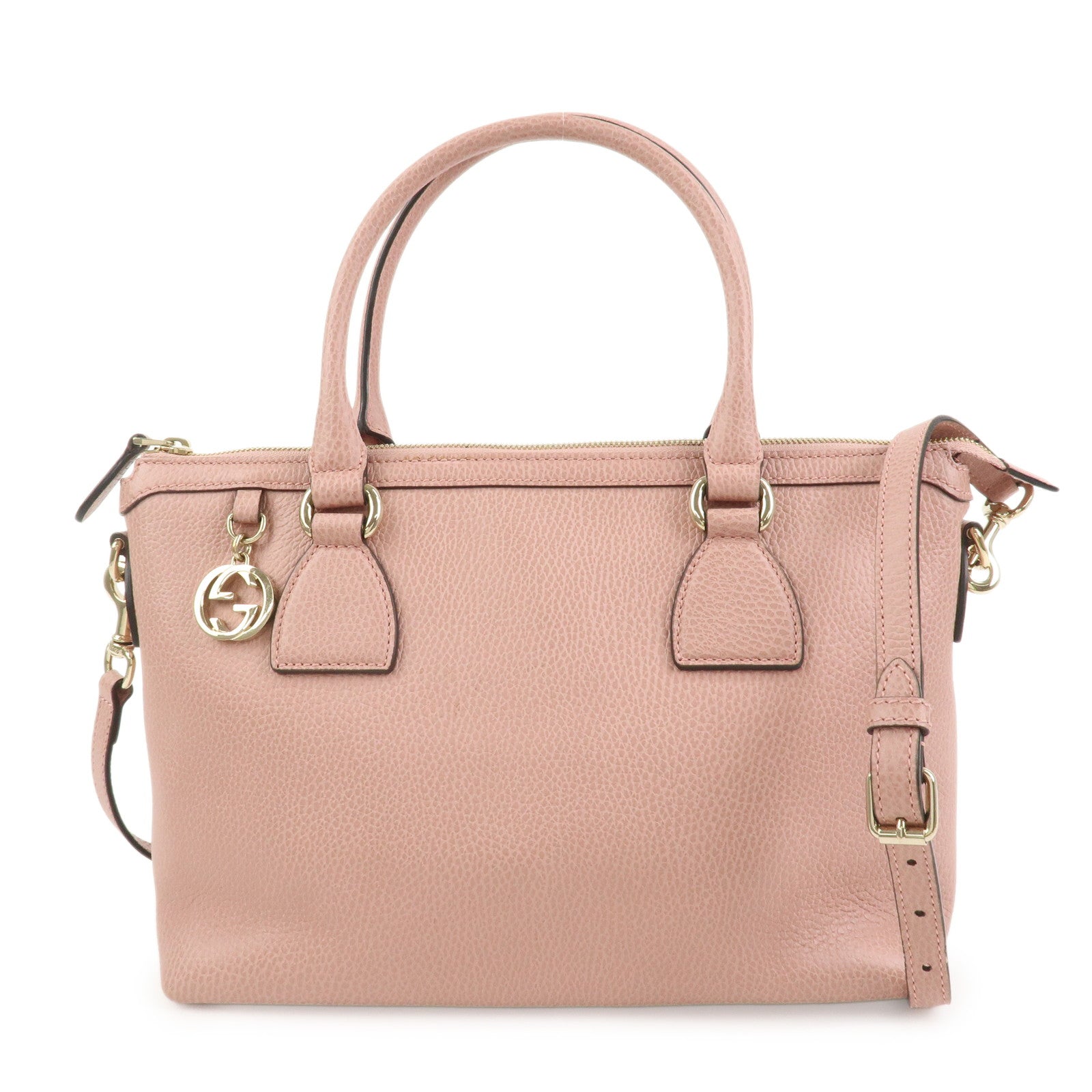 GUCCI Interlocking G Leather 2Way Hand Bag Shoulder Bag Pink 449659