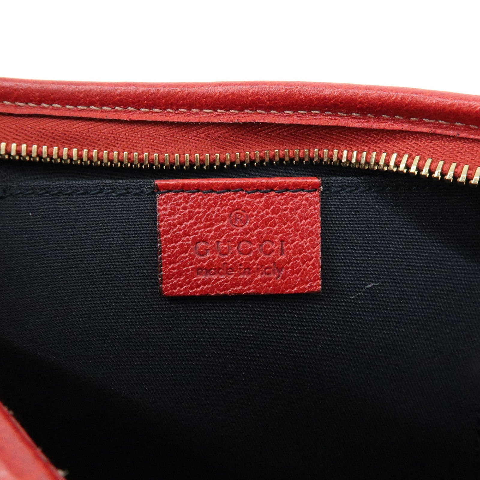 GUCCI Abbey GG Canvas Leather Shoulder Hand Bag Beige Red 130939