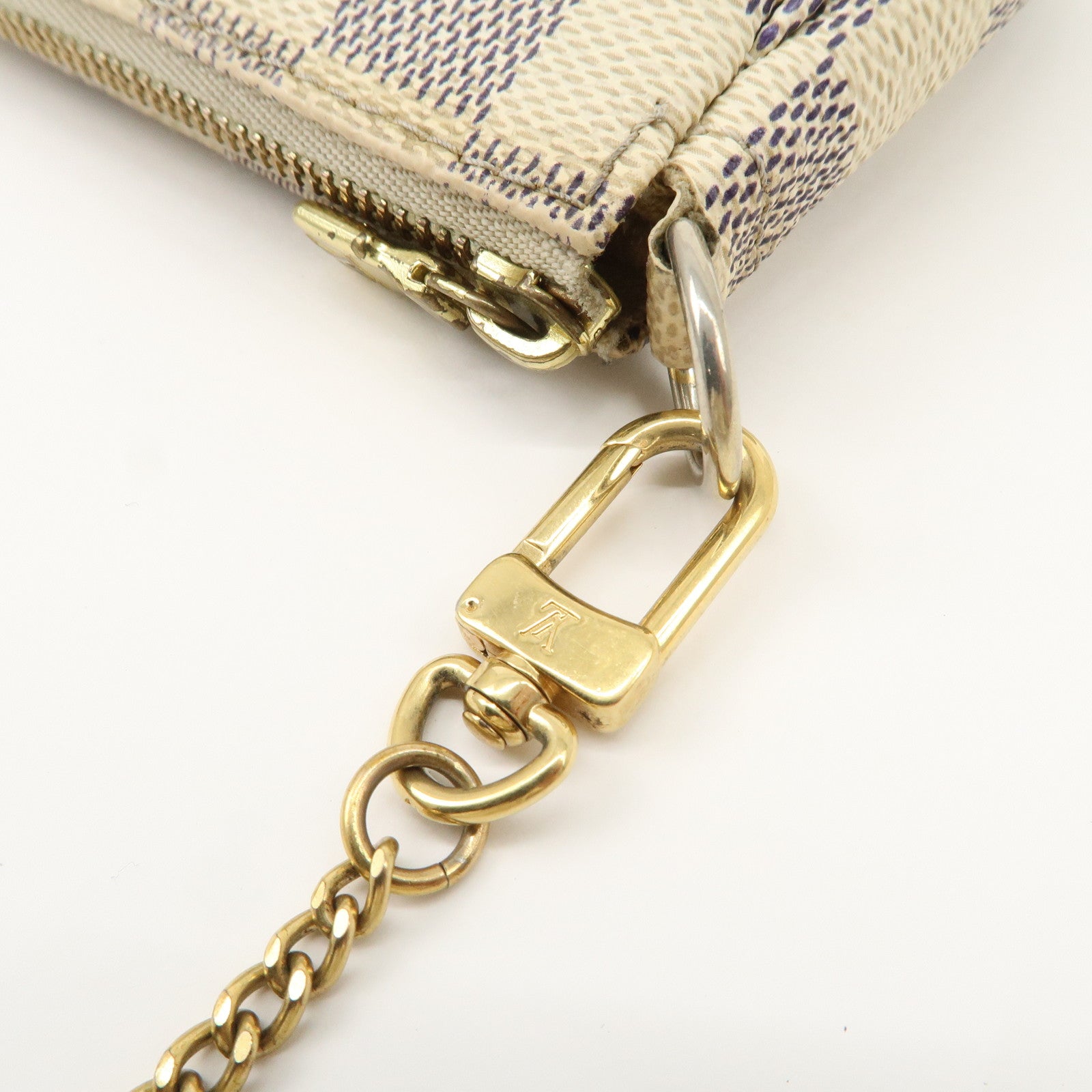 Louis Vuitton Damier Azur Mini Pochette Accessoires Pouch N58010 Used