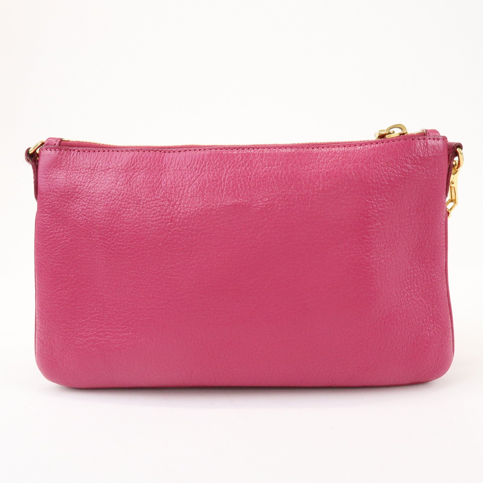 MIU MIU Logo Madras Leather Shoulder Bag Crossbody Bag Pink