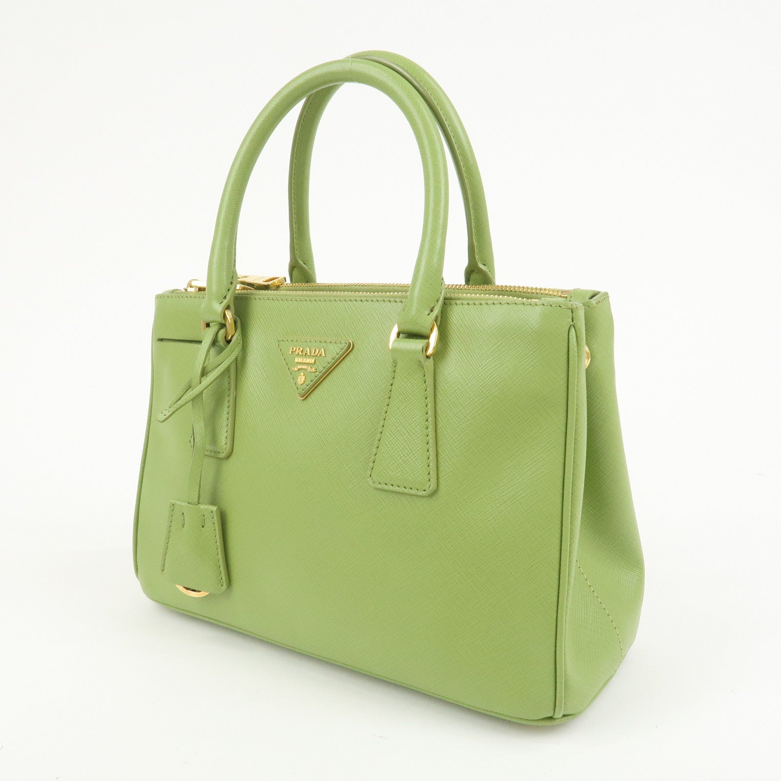 PRADA Galleria 2WAY Bag Hand Bag Shoulder Bag Light Green BN2316