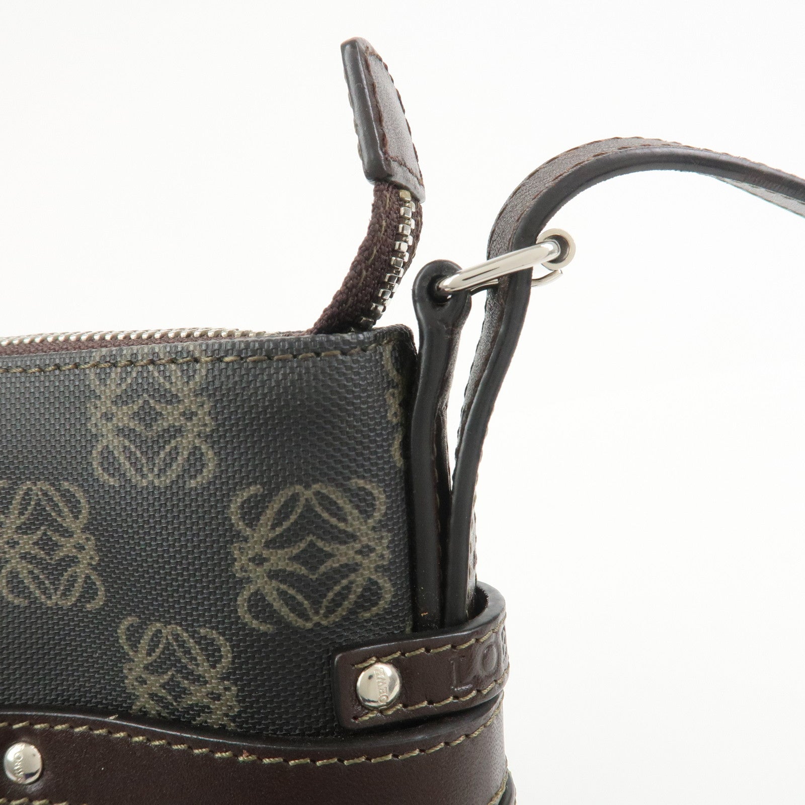 LOEWE Repeat Anagram Logo PVC Leather Shoulder Bag Crossbody Bag