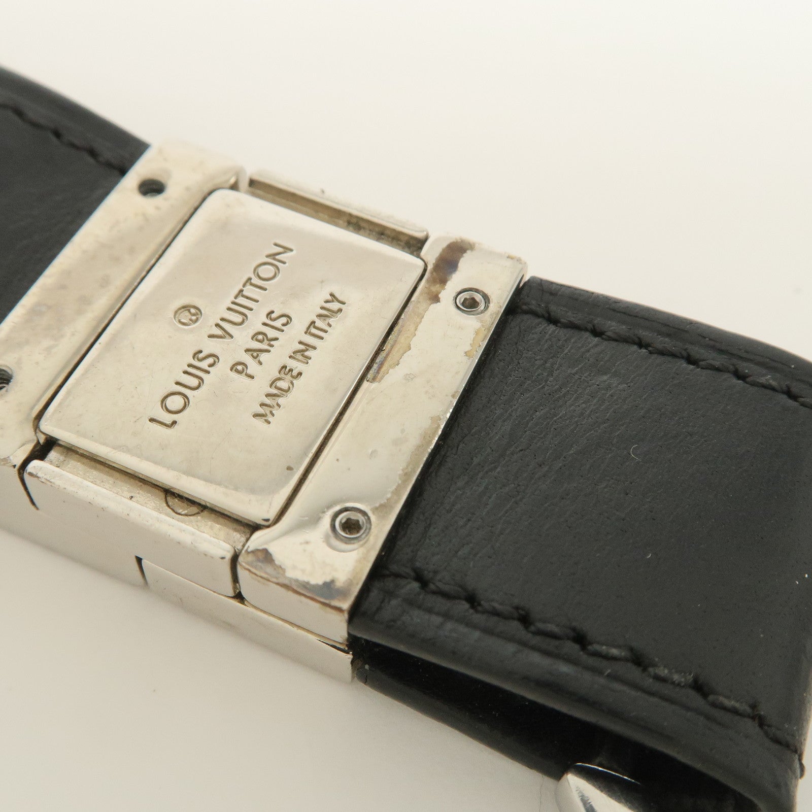 Louis Vuitton Damier Infini Metal Leather Bag Charm Black M66953