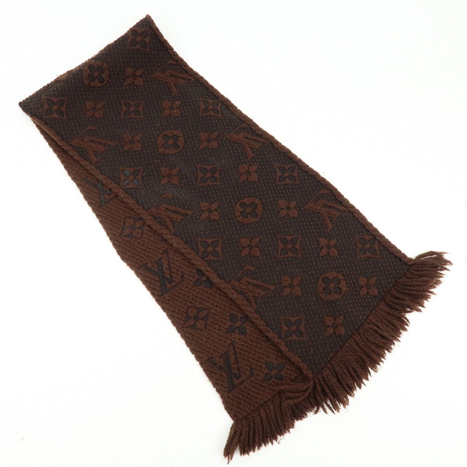 Louis Vuitton Écharpe Logomania Wool Silk Scarf Marron M72241