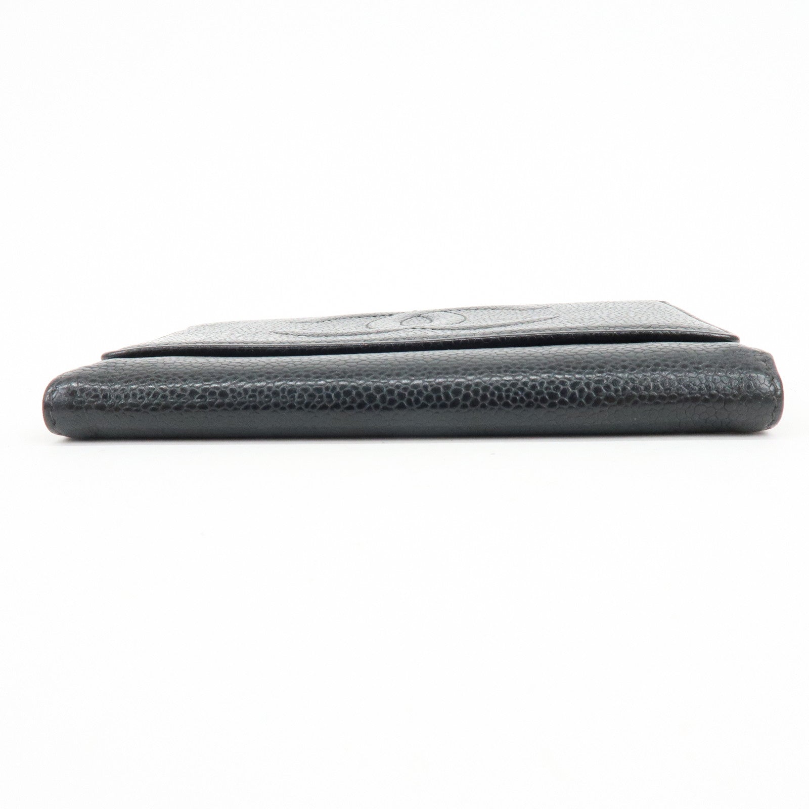 CHANEL COCO Mark Caviarskin Compact Flap Wallet Black