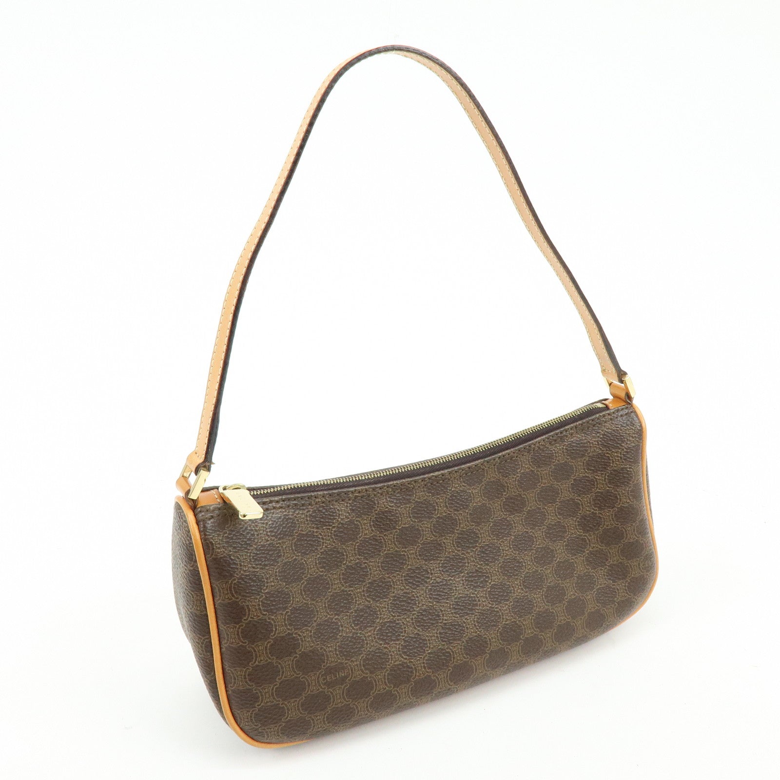 CELINE Macadam PVC Leather Shoulder Bag Hand bag Brown