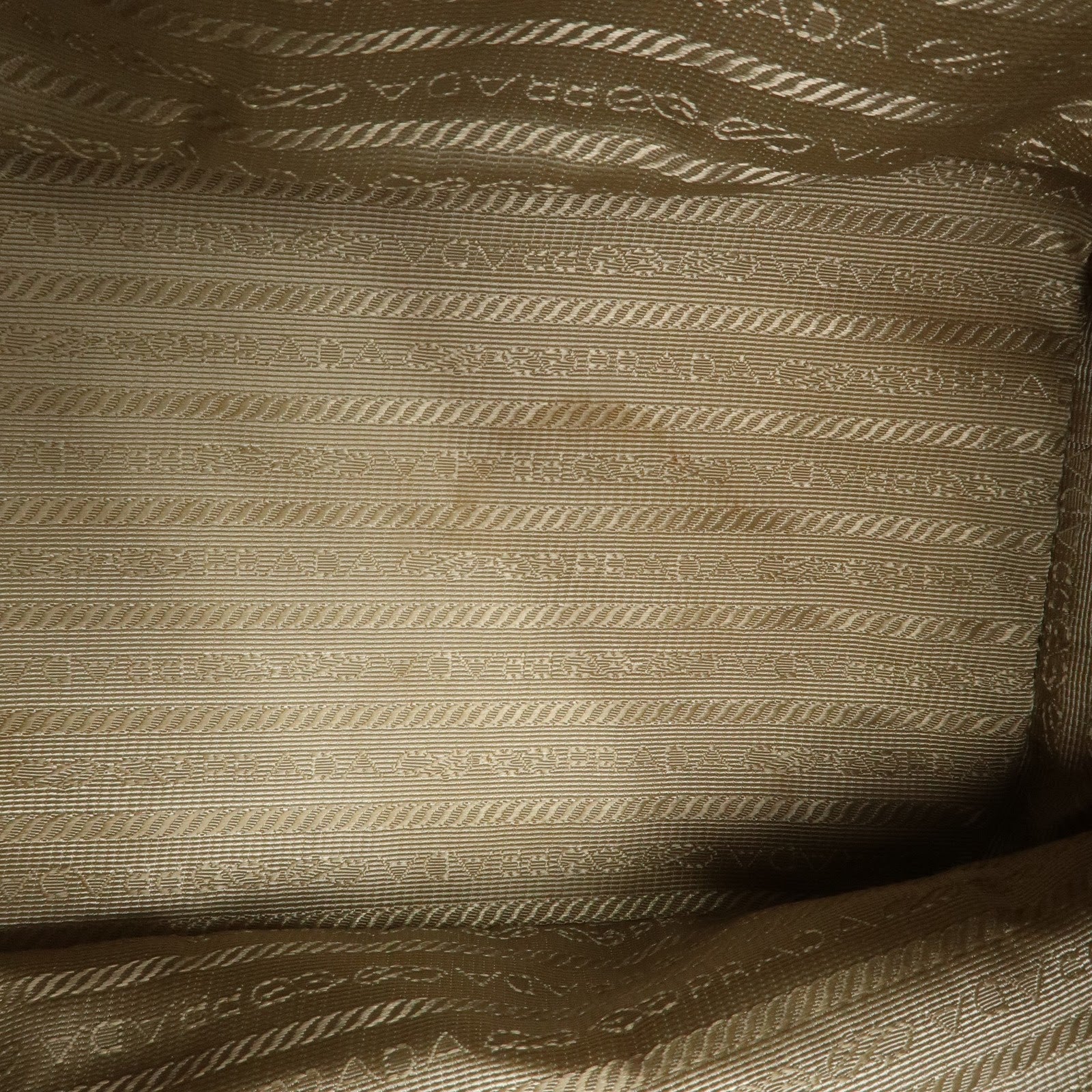 PRADA Logo Jacguard Leather 2Way Tote Bag Brown Ivory BN1841