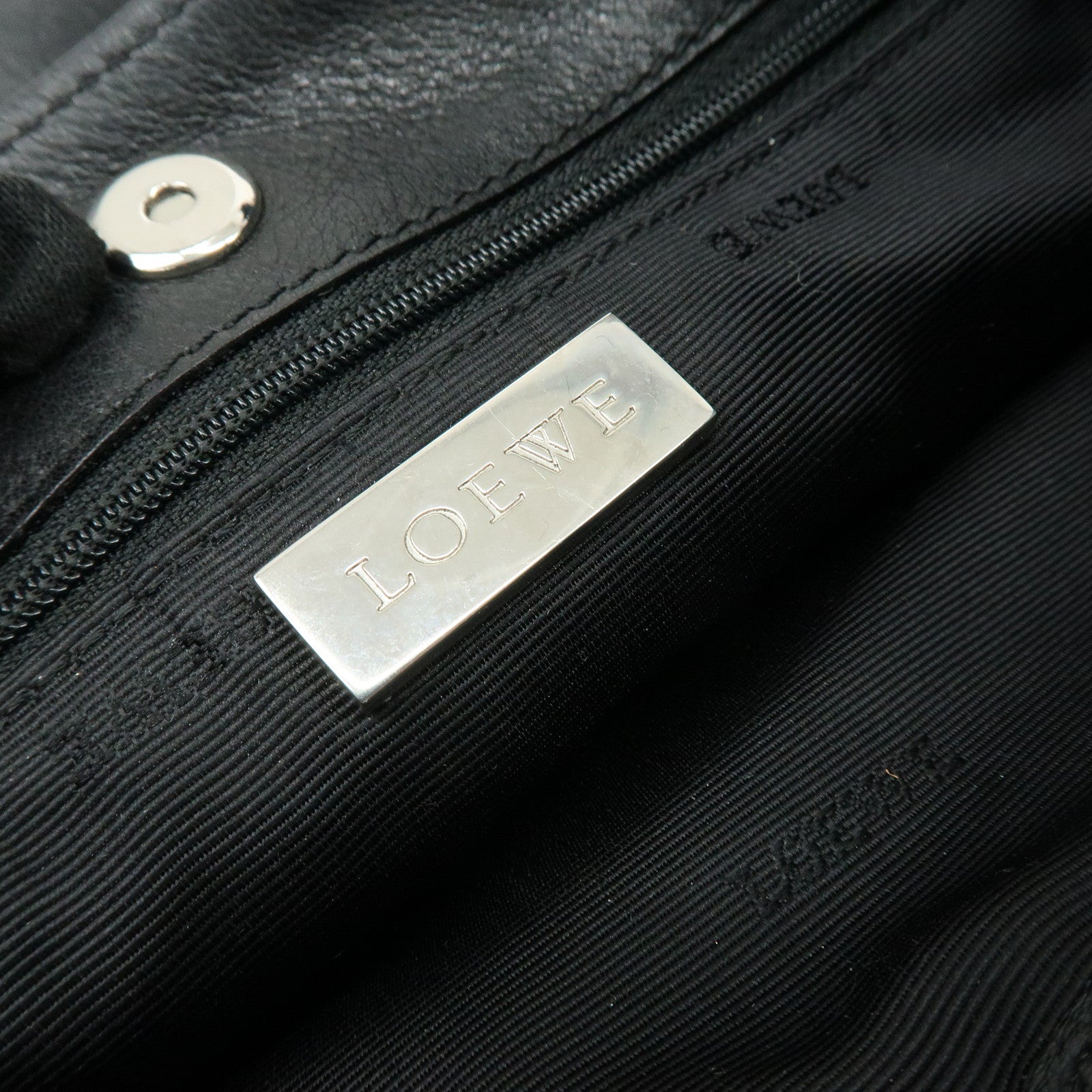 LOEWE Anagram Calf Leather Shoulder Bag Crossbody Bag Black