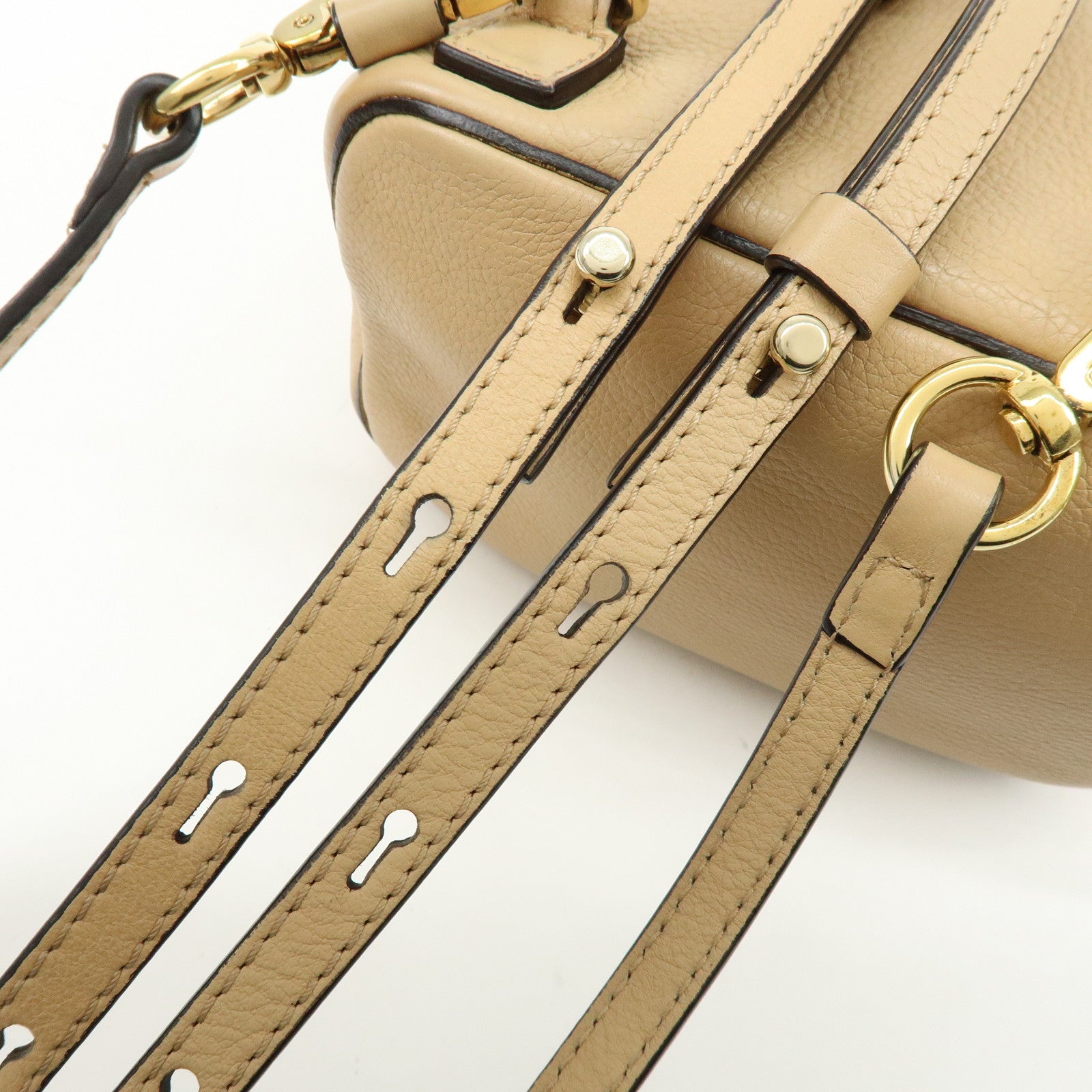 Chloe Faye Suede Leather 2Way Bag Backpack Hand Bag Beige