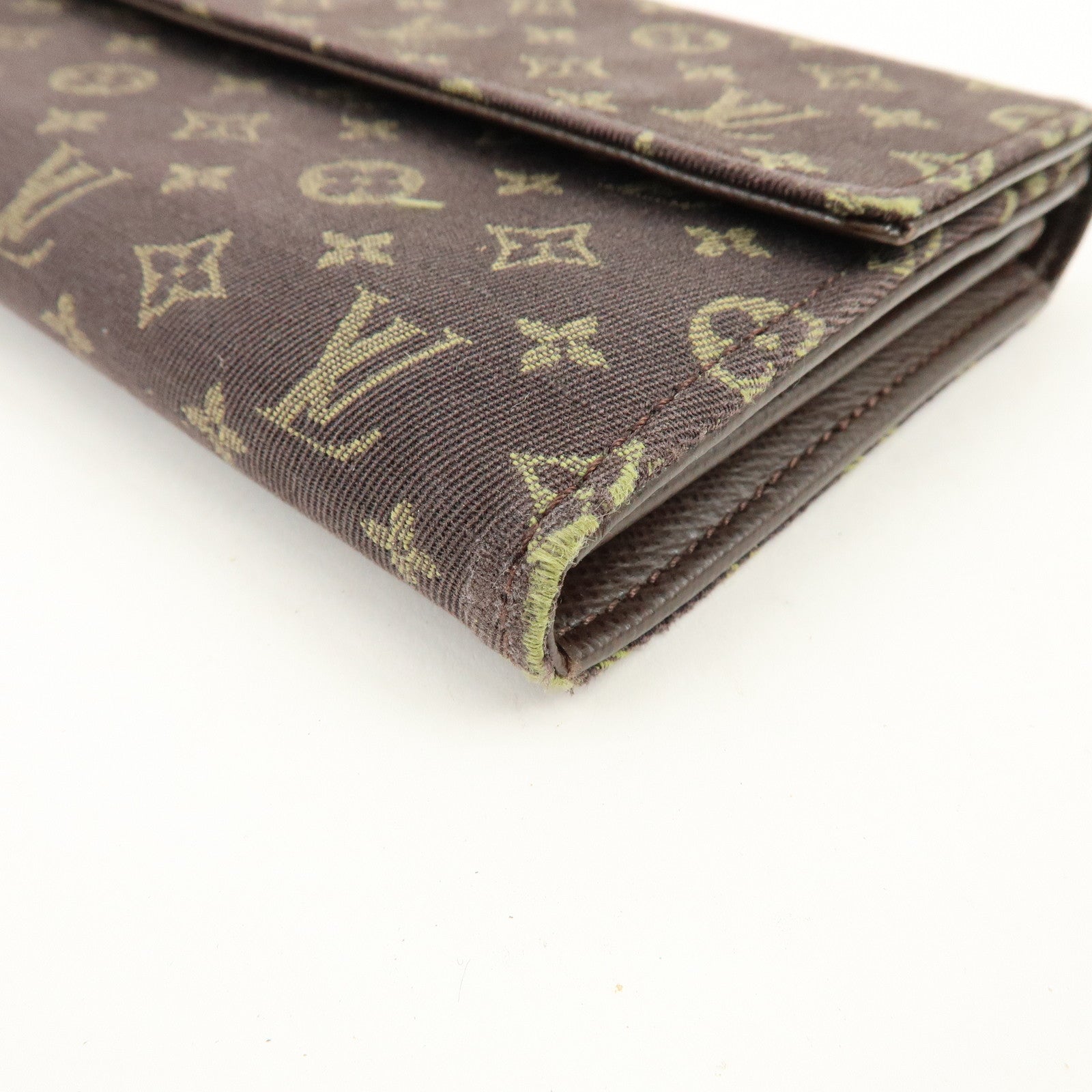 Louis Vuitton Monogram Mini Lin Canvas Long Wallet Brown M95234