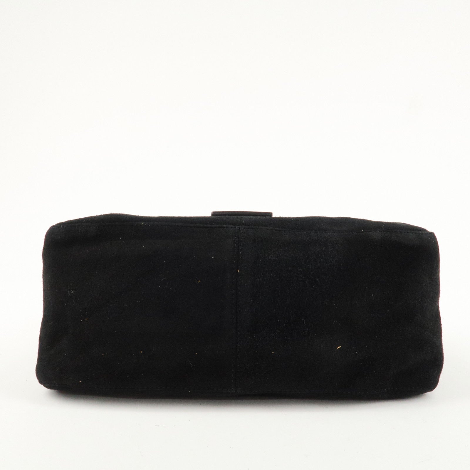 FENDI Mamma Baguette Suede Leather Shoulder Bag Silver HDW 26325 Used