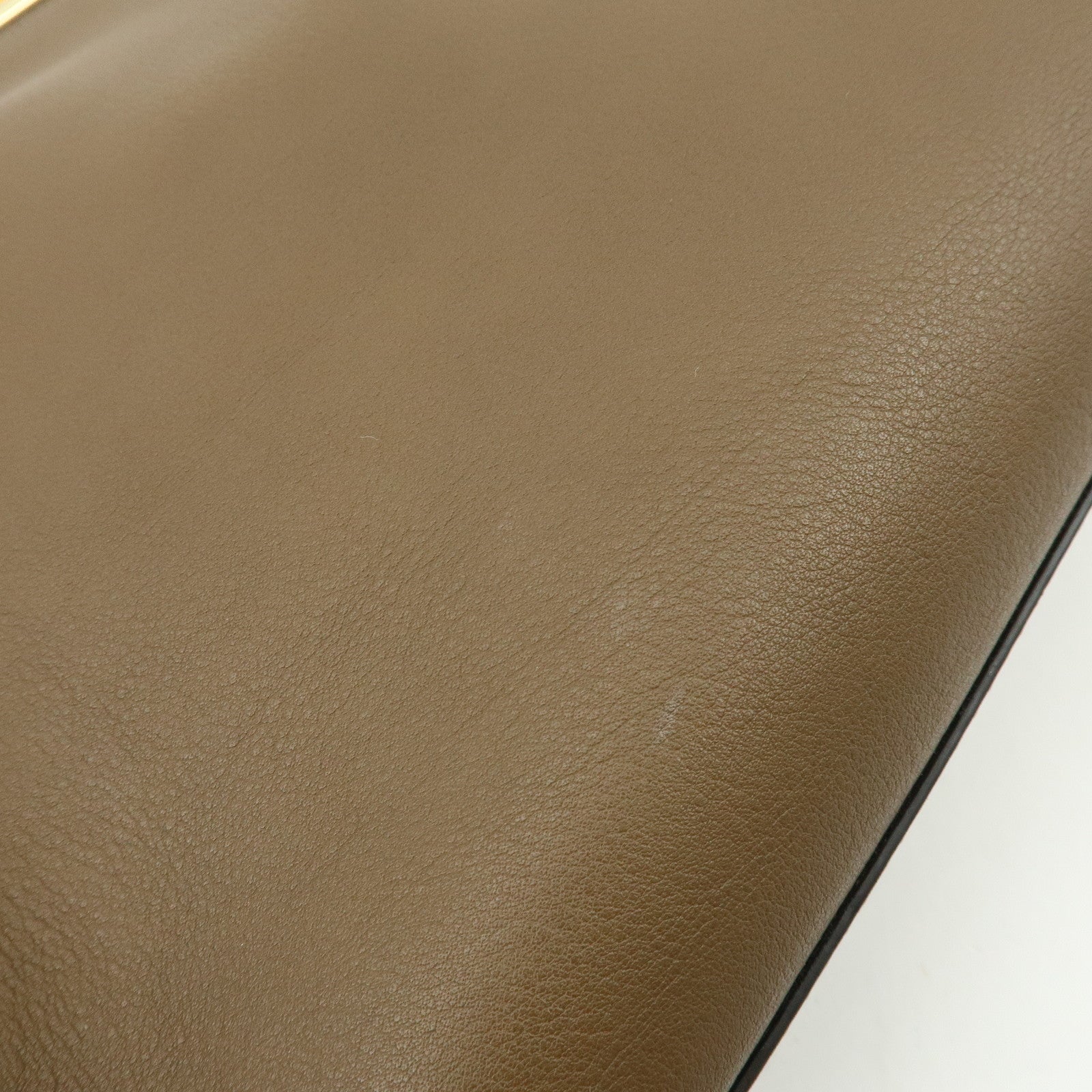 FENDI Peekaboo Leather 2Way Bag Hand Shoulder Bag Brown 8BN290