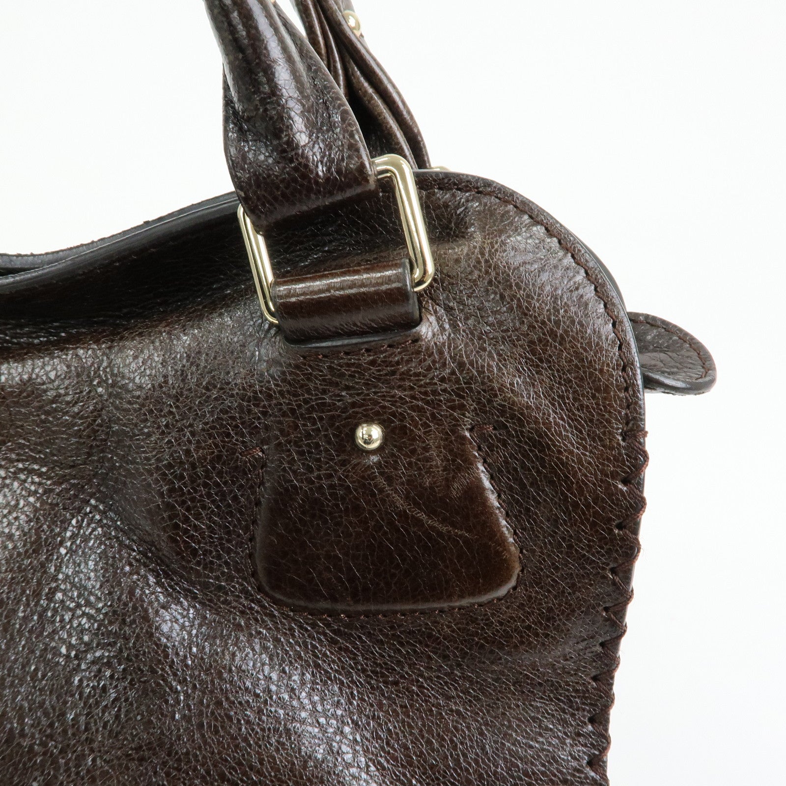 CELINE Bittersweet Leather Shoulder Bag Hand Bag Brown