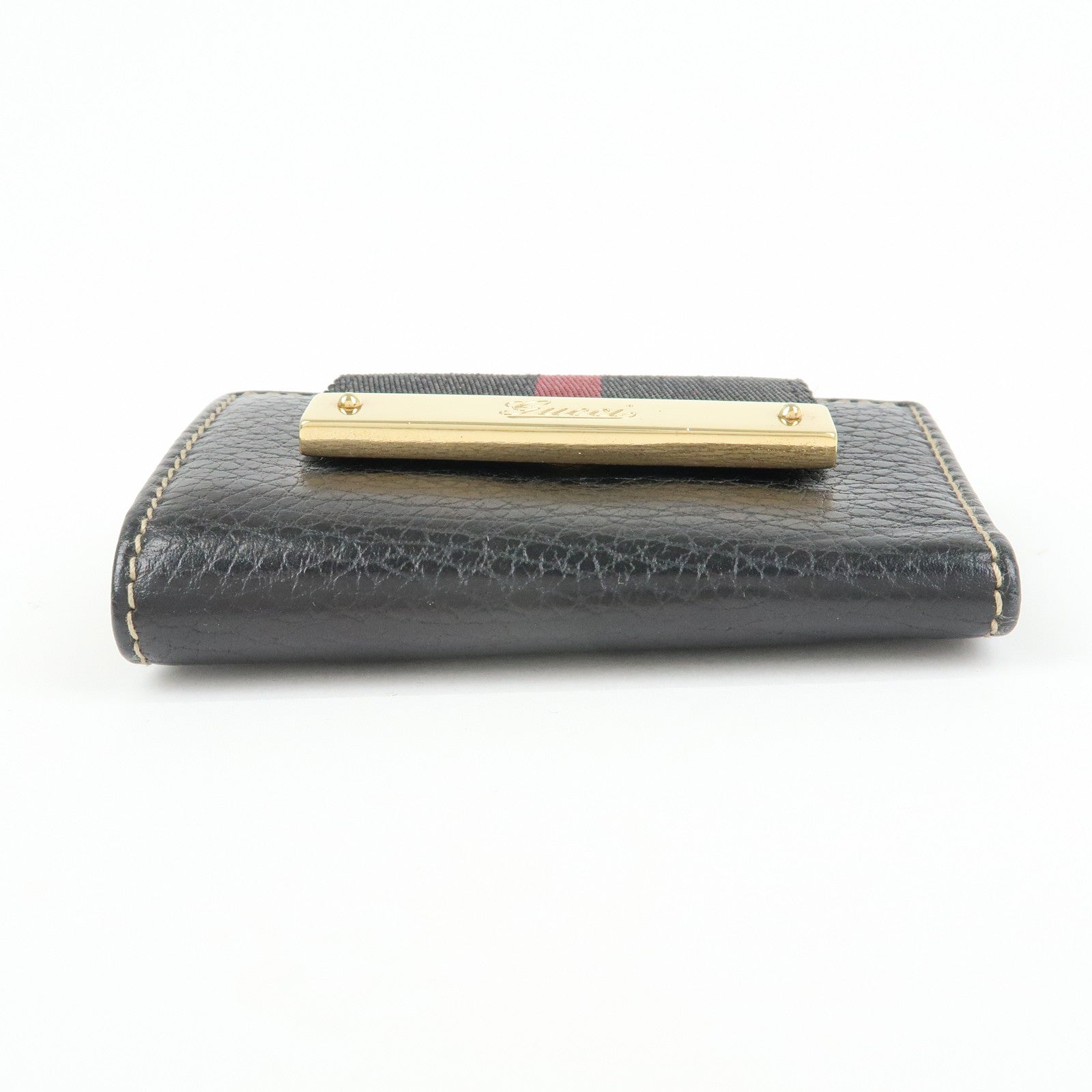 GUCCI Sherry Leather 6 Ring Key Case Key Holder Black 181673
