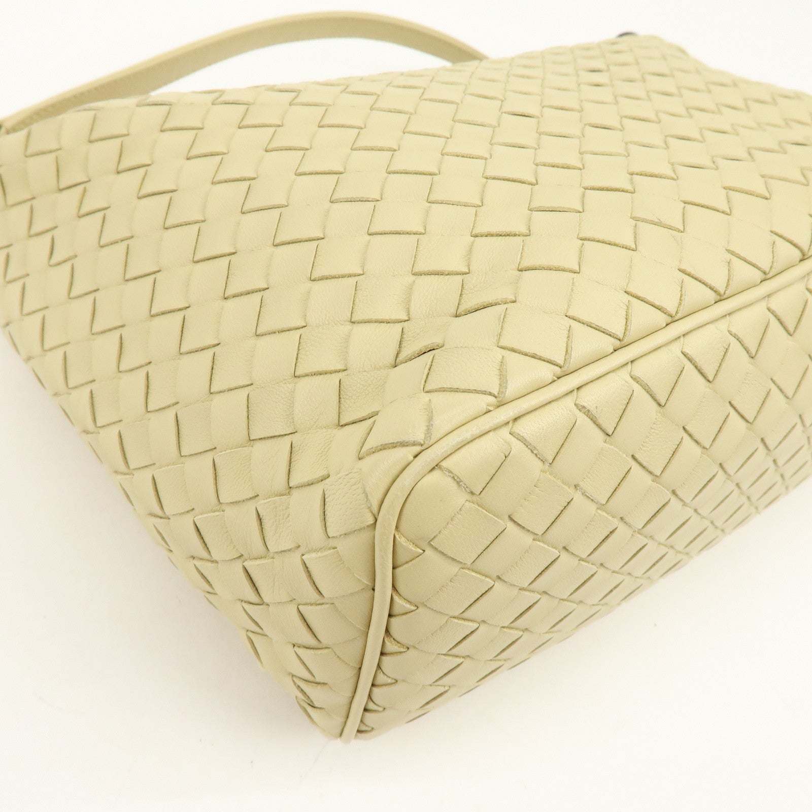 BOTTEGA VENETA Hobo Intrecciato Leather Shoulder Bag Beige 239988