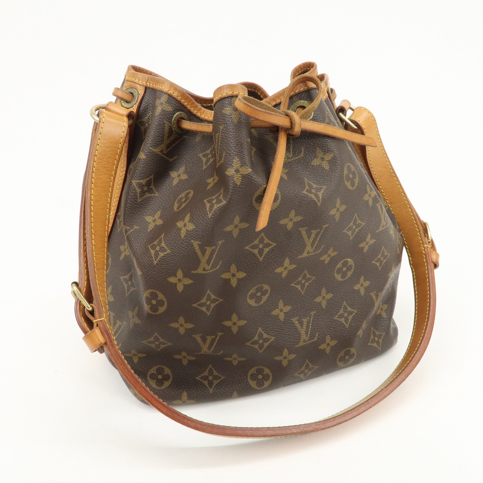 Louis Vuitton Monogram Canvas Petit Noe Shoulder Bag Brown M42226
