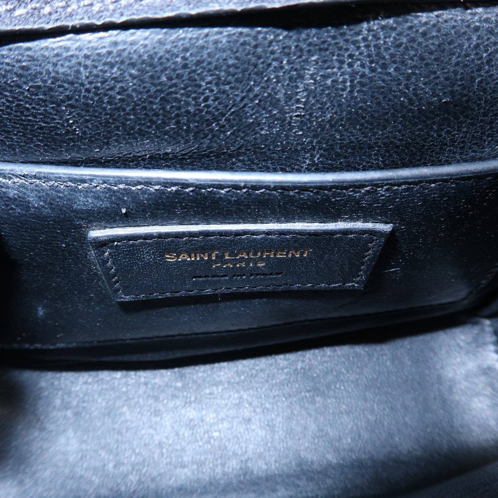 SAINT LAURENT PARIS Leather Vicky Shoulder Bag Crossbody Bag Gold