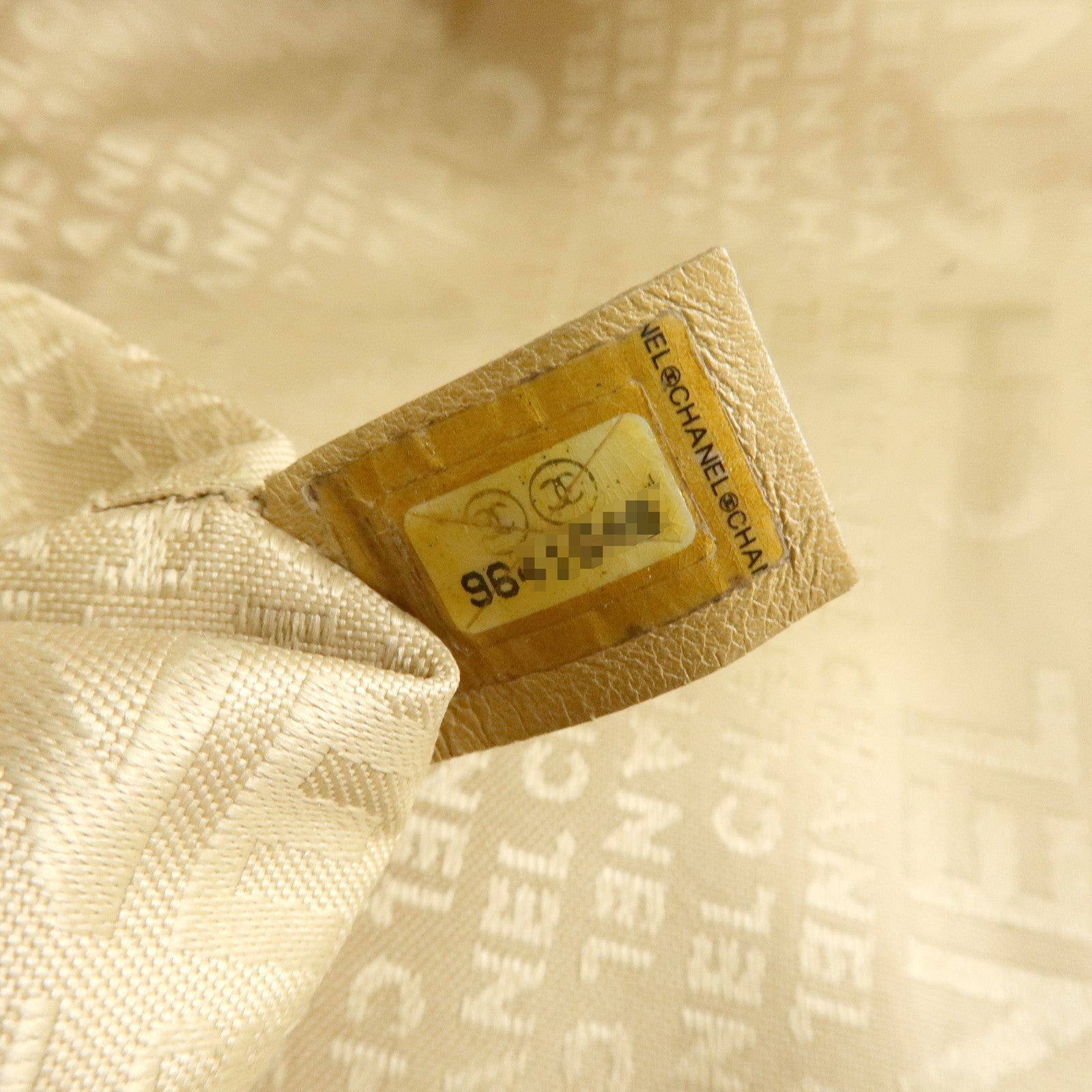 CHANEL Canvas Leather 2Way Bag Hand Bag Shoulder Bag Black Ivory