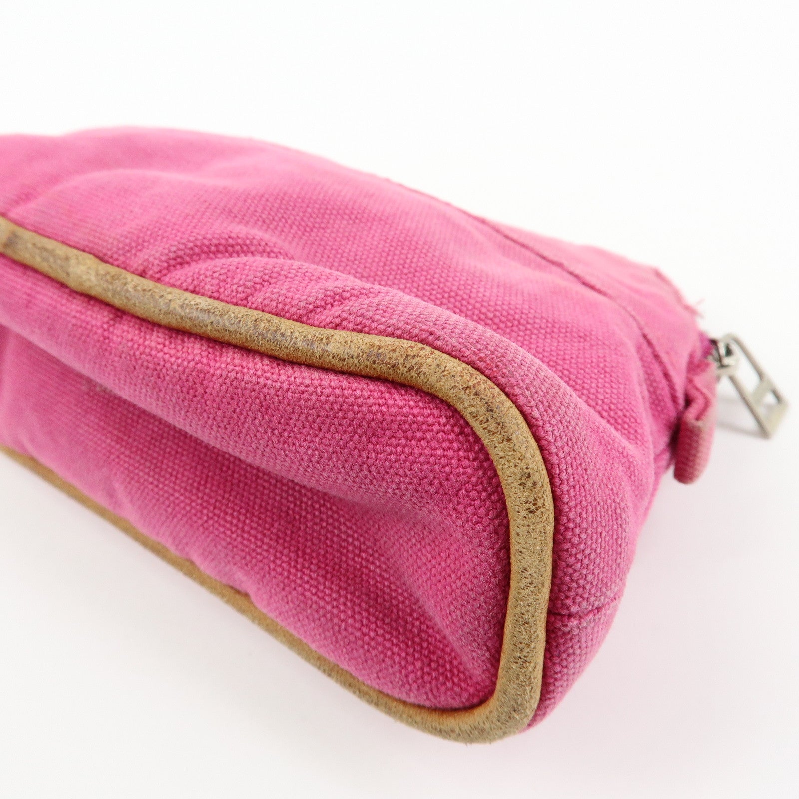HERMES Bolide Set of 3 Canvas Pouch Cosmetic Case Orange Pink Beige