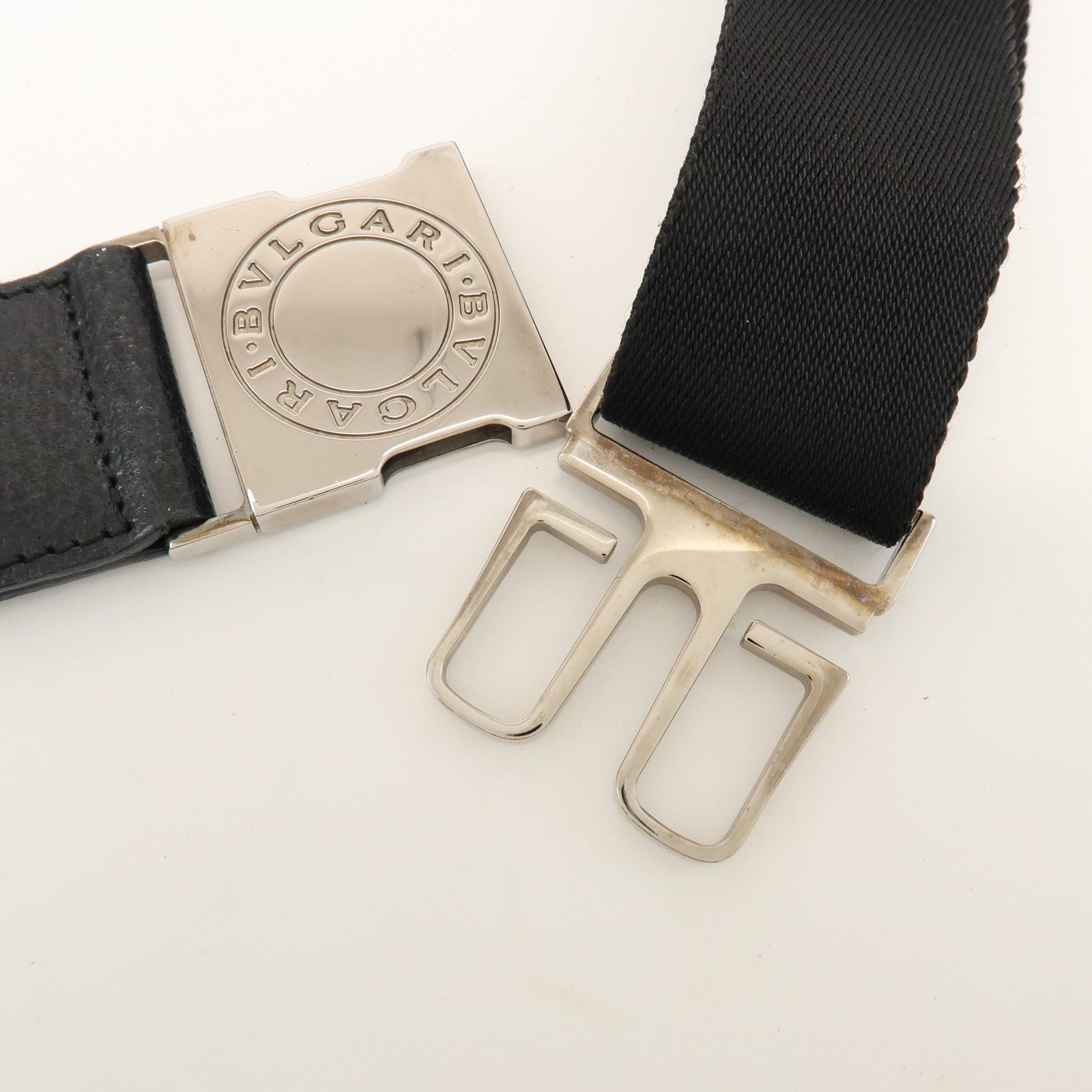 BVLGARI Logo Mania Canvas Leather Body Bag Waist Bag Black